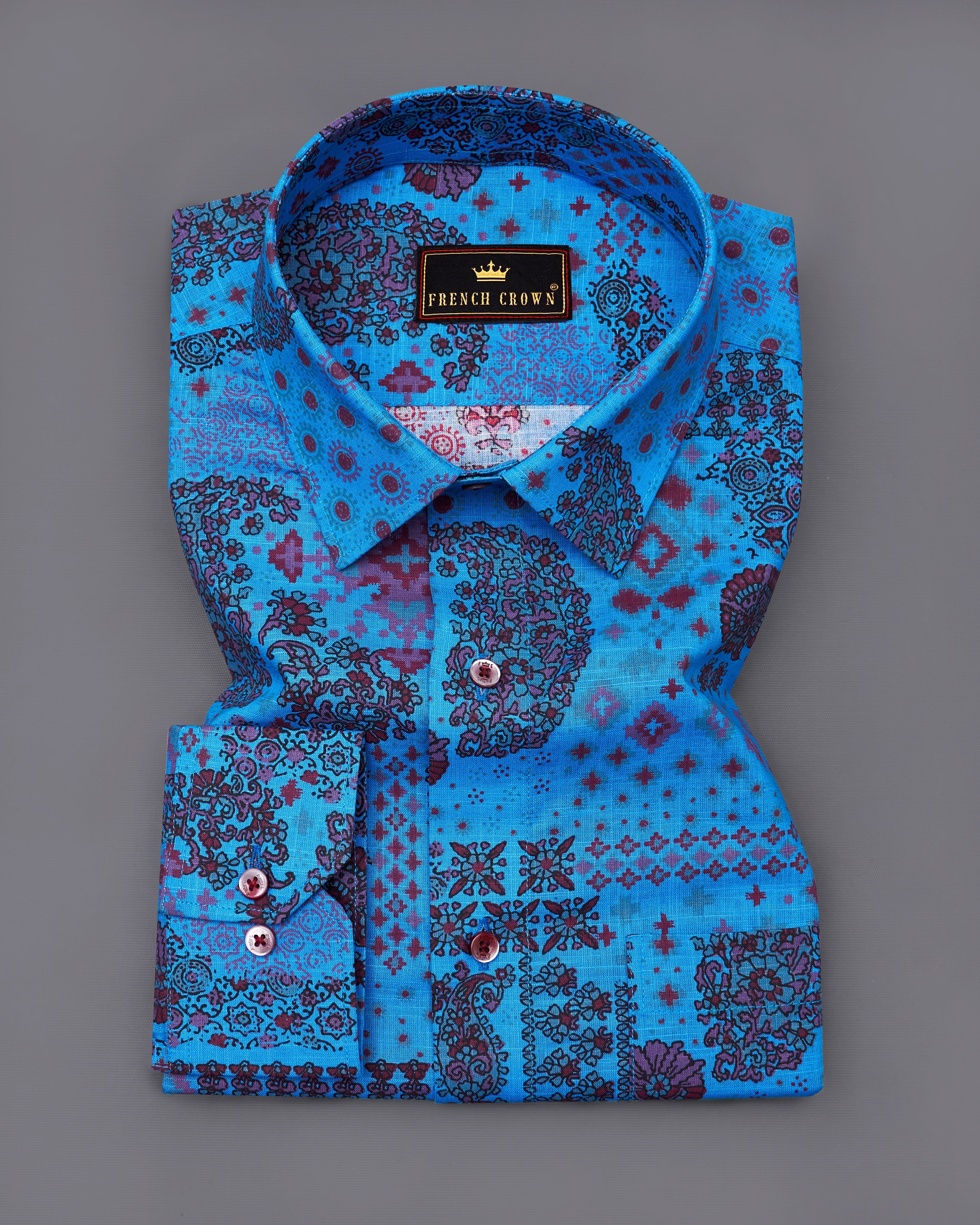 Curious Blue with Multicolour Banjara Printed Royal Oxford Shirt 9301-MN-38,9301-MN-H-38,9301-MN-39,9301-MN-H-39,9301-MN-40,9301-MN-H-40,9301-MN-42,9301-MN-H-42,9301-MN-44,9301-MN-H-44,9301-MN-46,9301-MN-H-46,9301-MN-48,9301-MN-H-48,9301-MN-50,9301-MN-H-50,9301-MN-52,9301-MN-H-52