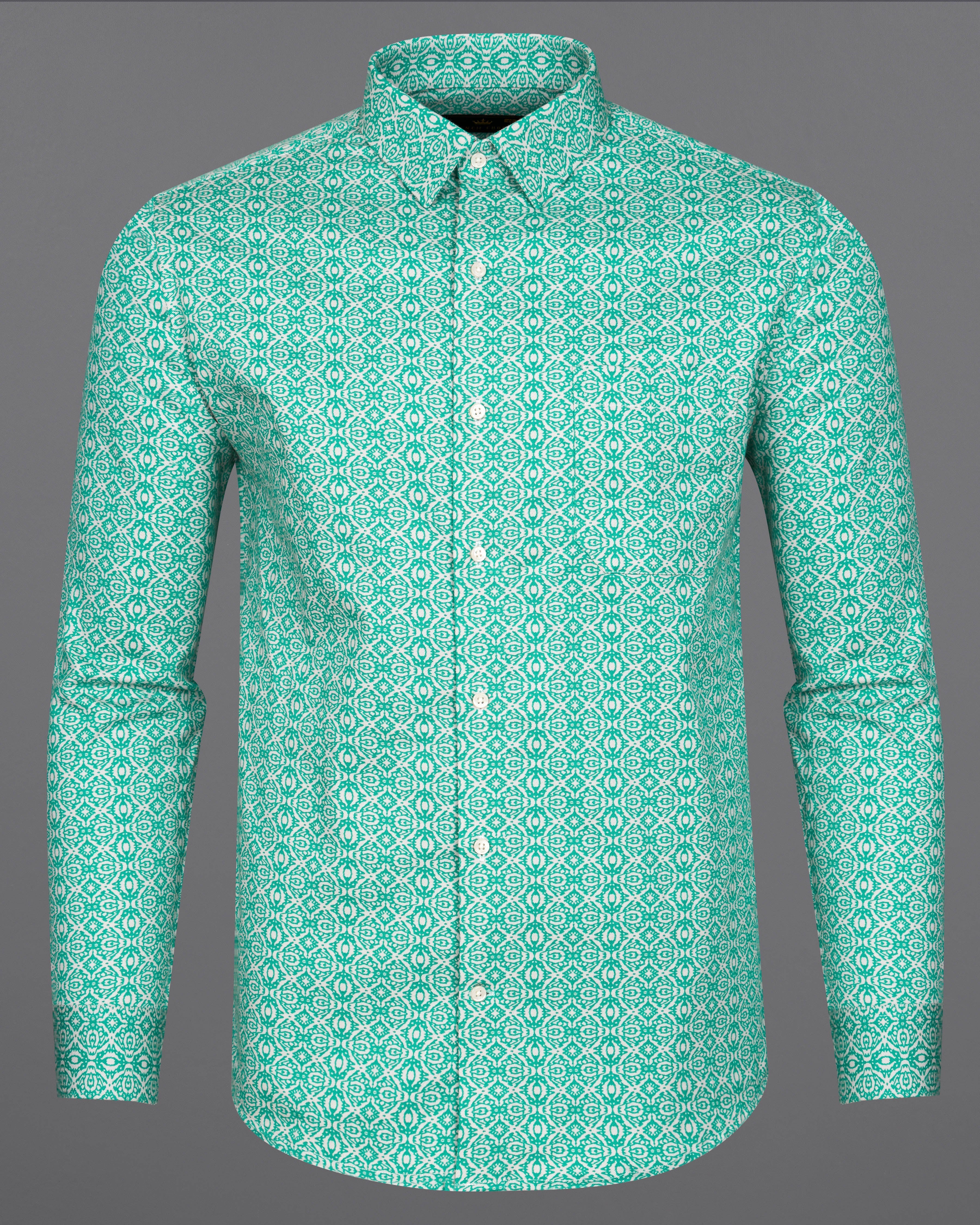 Persian Green Printed Royal Oxford Shirt 9303-38,9303-H-38,9303-39,9303-H-39,9303-40,9303-H-40,9303-42,9303-H-42,9303-44,9303-H-44,9303-46,9303-H-46,9303-48,9303-H-48,9303-50,9303-H-50,9303-52,9303-H-52