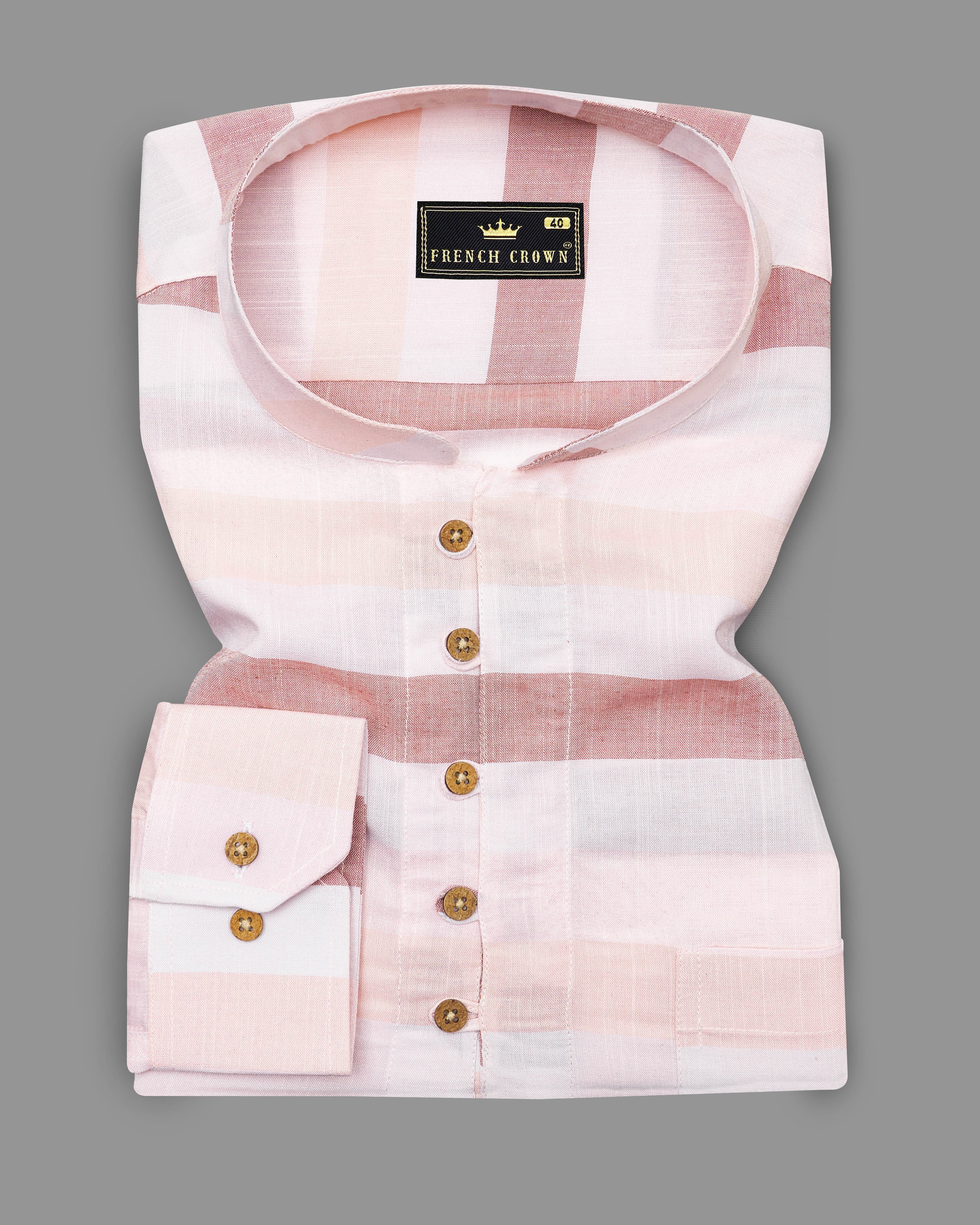 Armour with Oriental Peach and White Striped Premium Tencel Kurta Shirt 9306-KS-38,9306-KS-H-38,9306-KS-39,9306-KS-H-39,9306-KS-40,9306-KS-H-40,9306-KS-42,9306-KS-H-42,9306-KS-44,9306-KS-H-44,9306-KS-46,9306-KS-H-46,9306-KS-48,9306-KS-H-48,9306-KS-50,9306-KS-H-50,9306-KS-52,9306-KS-H-52