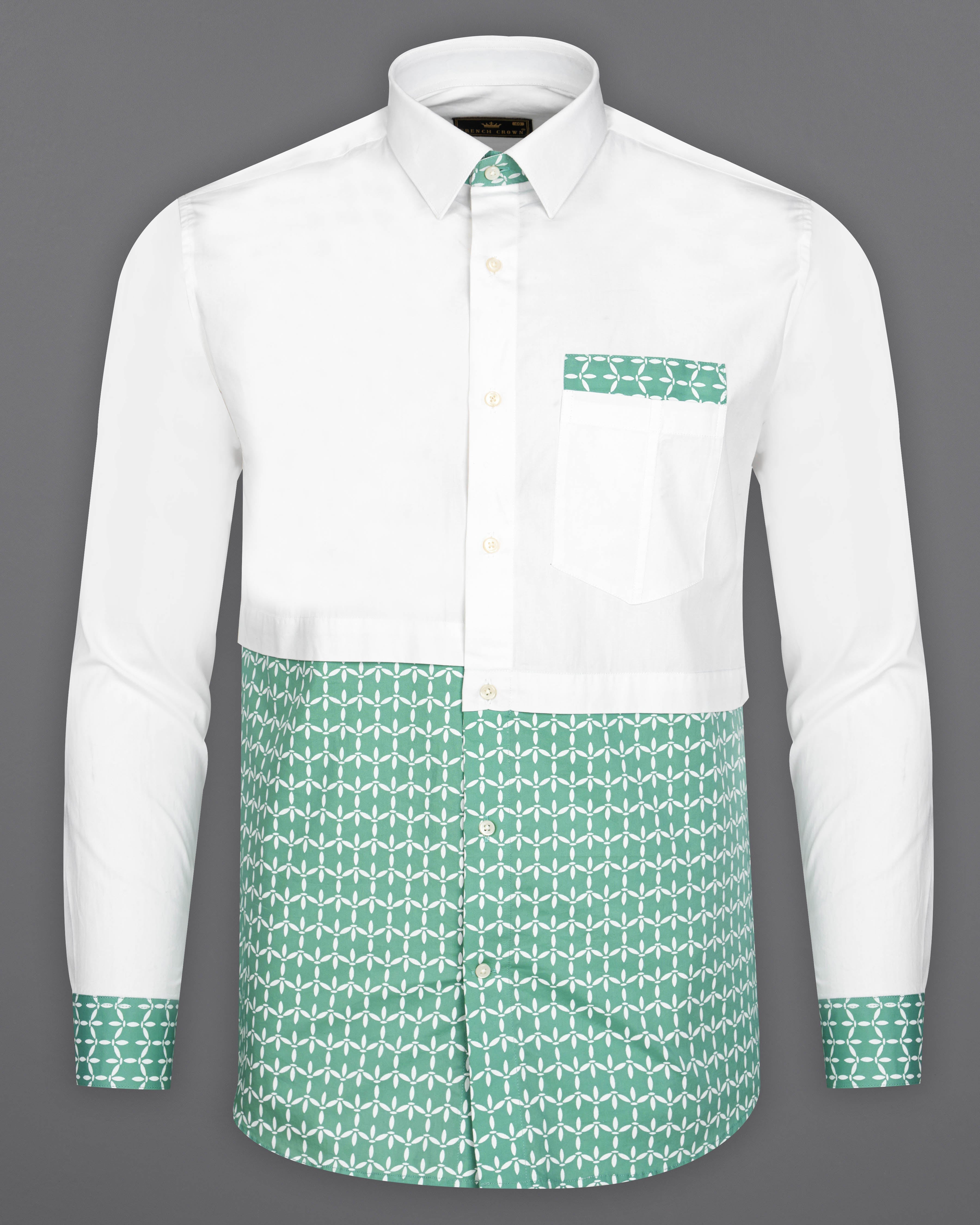 Bright White with Cascade Green Printed Premium Cotton Designer Shirt 9313-P116-38, 9313-P116-H-38, 9313-P116-39, 9313-P116-H-39, 9313-P116-40, 9313-P116-H-40, 9313-P116-42, 9313-P116-H-42, 9313-P116-44, 9313-P116-H-44, 9313-P116-46, 9313-P116-H-46, 9313-P116-48, 9313-P116-H-48, 9313-P116-50, 9313-P116-H-50, 9313-P116-52, 9313-P116-H-52