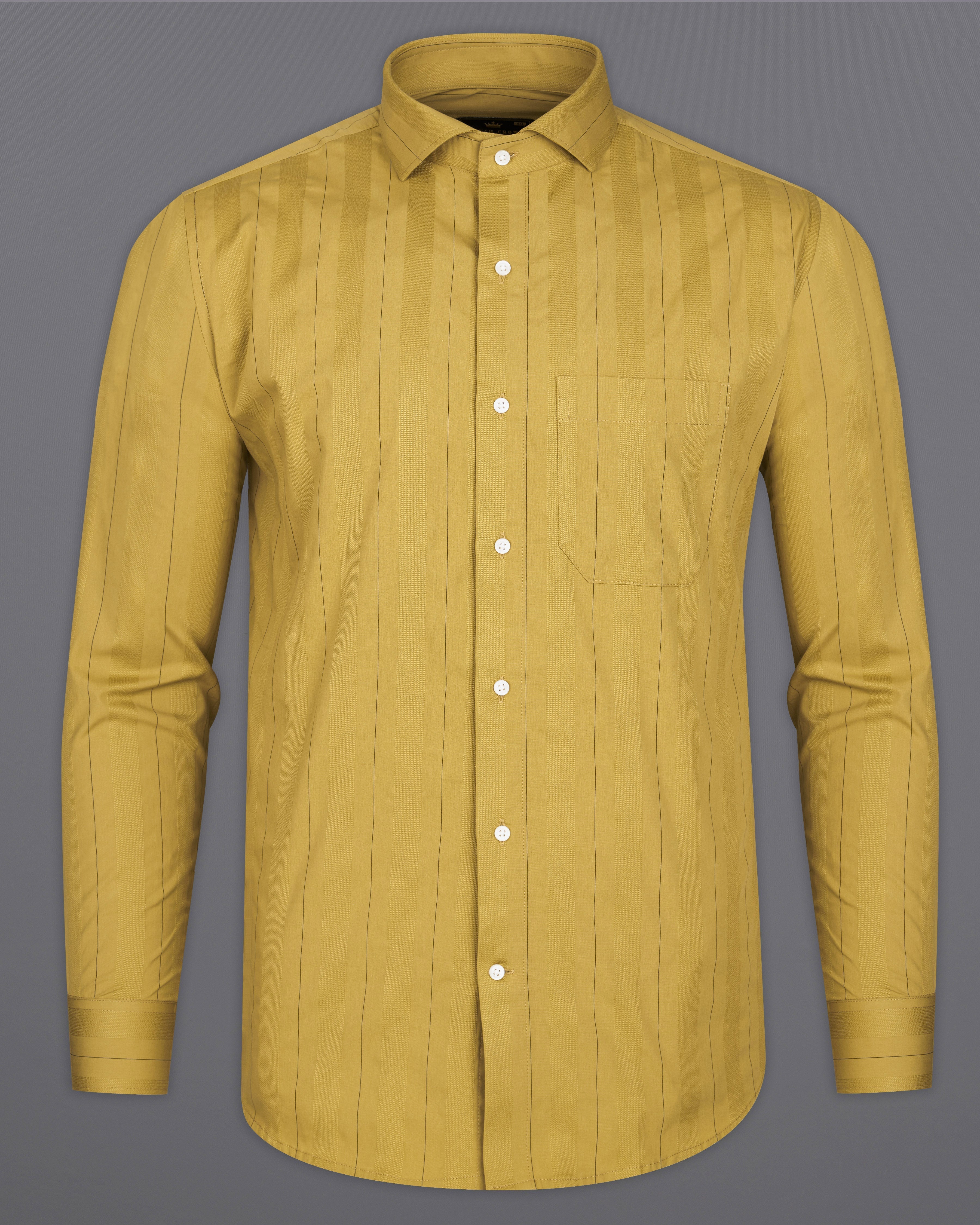 Husk Yellow Striped Dobby Textured Premium Giza Cotton Shirt 9319-CA-38, 9319-CA-H-38, 9319-CA-39, 9319-CA-H-39, 9319-CA-40, 9319-CA-H-40, 9319-CA-42, 9319-CA-H-42, 9319-CA-44, 9319-CA-H-44, 9319-CA-46, 9319-CA-H-46, 9319-CA-48, 9319-CA-H-48, 9319-CA-50, 9319-CA-H-50, 9319-CA-52, 9319-CA-H-52