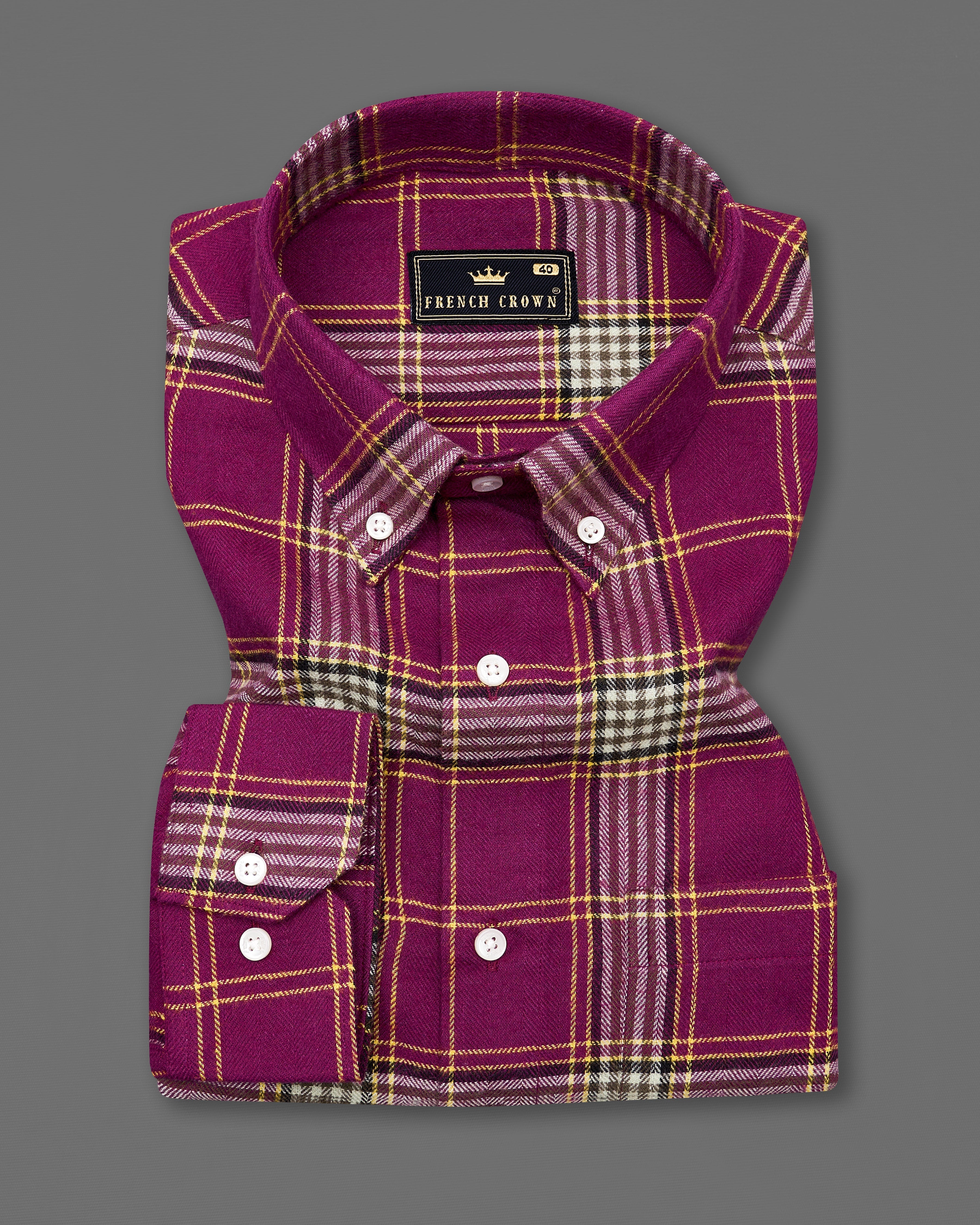 Violet Plaid Flannel Button-Down Shirt 9342-BD-38, 9342-BD-H-38, 9342-BD-39, 9342-BD-H-39, 9342-BD-40, 9342-BD-H-40, 9342-BD-42, 9342-BD-H-42, 9342-BD-44, 9342-BD-H-44, 9342-BD-46, 9342-BD-H-46, 9342-BD-48, 9342-BD-H-48, 9342-BD-50, 9342-BD-H-50, 9342-BD-52, 9342-BD-H-52