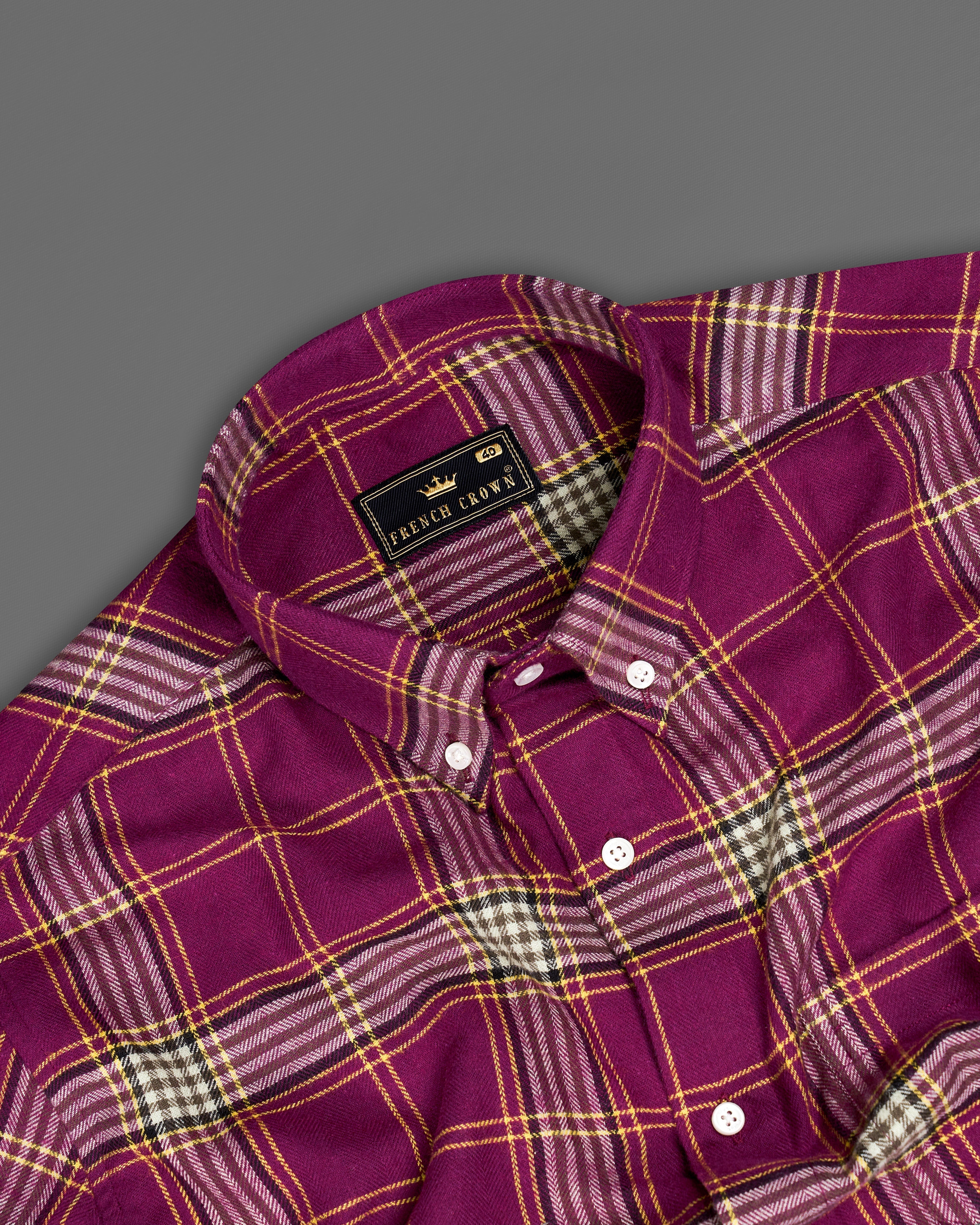 Violet Plaid Flannel Button-Down Shirt 9342-BD-38, 9342-BD-H-38, 9342-BD-39, 9342-BD-H-39, 9342-BD-40, 9342-BD-H-40, 9342-BD-42, 9342-BD-H-42, 9342-BD-44, 9342-BD-H-44, 9342-BD-46, 9342-BD-H-46, 9342-BD-48, 9342-BD-H-48, 9342-BD-50, 9342-BD-H-50, 9342-BD-52, 9342-BD-H-52