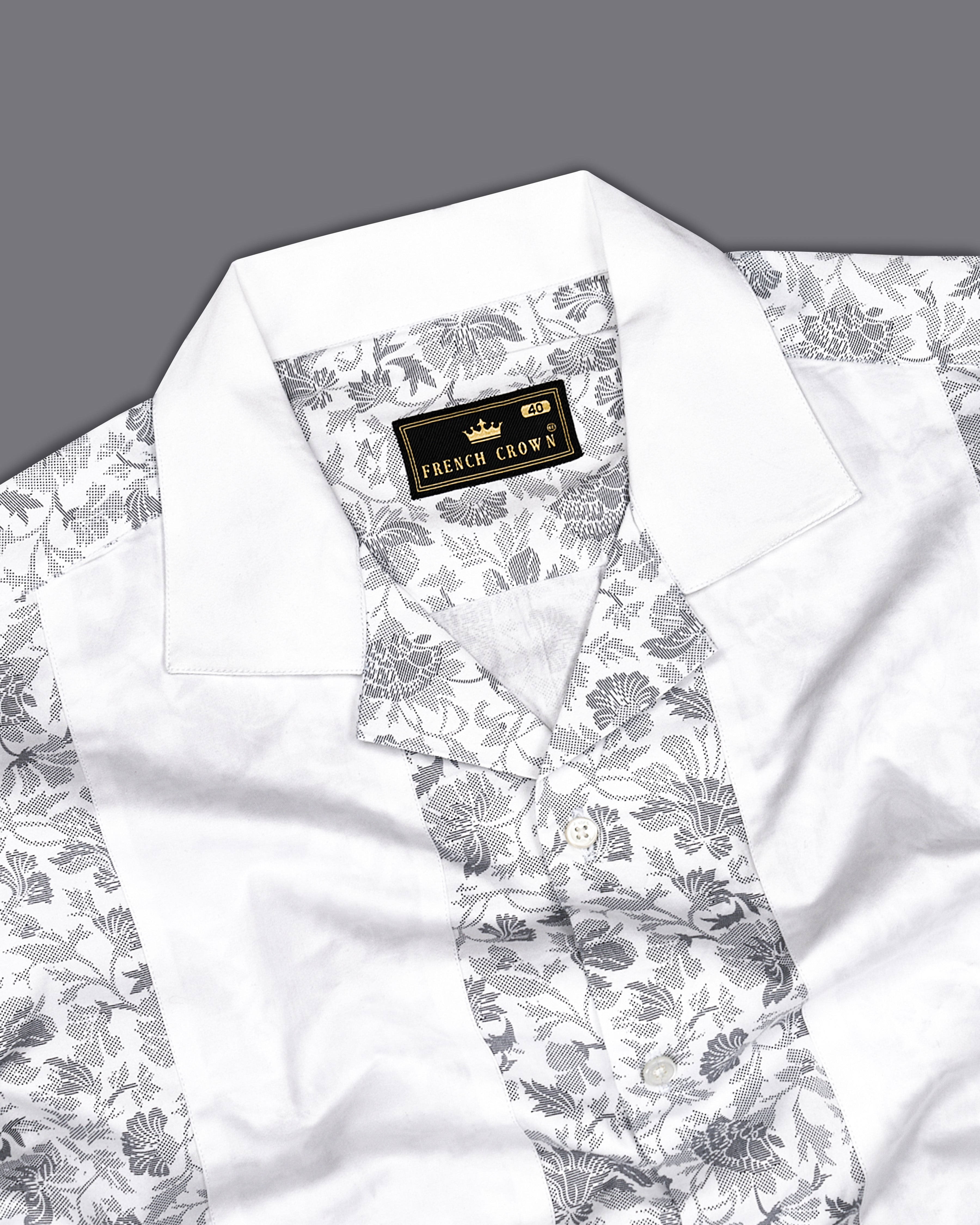 Bright White with Storm Dust Gray Floral Printed Super Soft Premium Cotton Shirt 9354-CC-SS-P480-38, 9354-CC-SS-P480-H-38, 9354-CC-SS-P480-39, 9354-CC-SS-P480-H-39, 9354-CC-SS-P480-40, 9354-CC-SS-P480-H-40, 9354-CC-SS-P480-42, 9354-CC-SS-P480-H-42, 9354-CC-SS-P480-44, 9354-CC-SS-P480-H-44, 9354-CC-SS-P480-46, 9354-CC-SS-P480-H-46, 9354-CC-SS-P480-48, 9354-CC-SS-P480-H-48, 9354-CC-SS-P480-50, 9354-CC-SS-P480-H-50, 9354-CC-SS-P480-52, 9354-CC-SS-P480-H-52