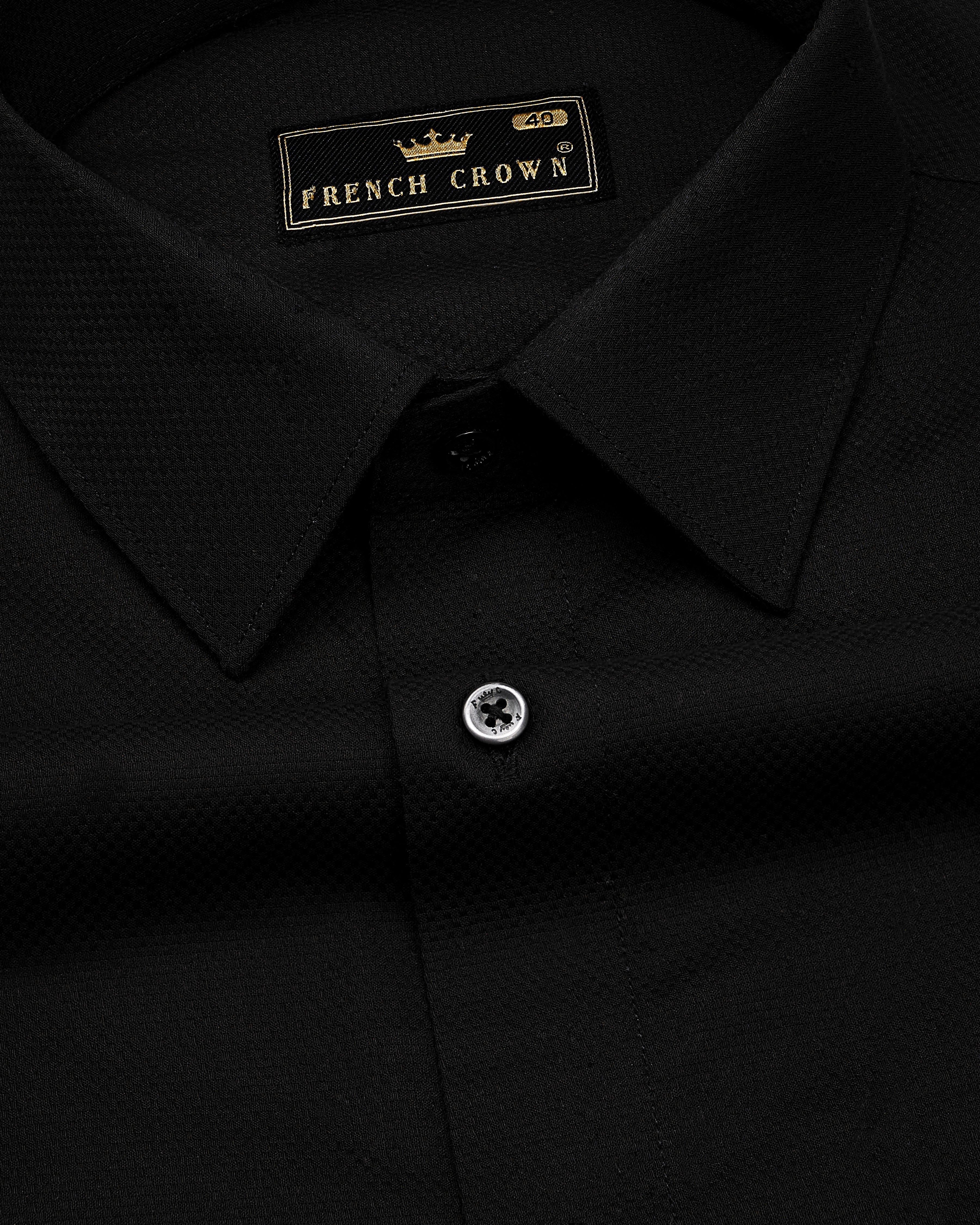 Jade Black Dobby Textured Premium Giza Cotton Shirt 9367-BLK-38, 9367-BLK-H-38, 9367-BLK-39, 9367-BLK-H-39, 9367-BLK-40, 9367-BLK-H-40, 9367-BLK-42, 9367-BLK-H-42, 9367-BLK-44, 9367-BLK-H-44, 9367-BLK-46, 9367-BLK-H-46, 9367-BLK-48, 9367-BLK-H-48, 9367-BLK-50, 9367-BLK-H-50, 9367-BLK-52, 9367-BLK-H-52