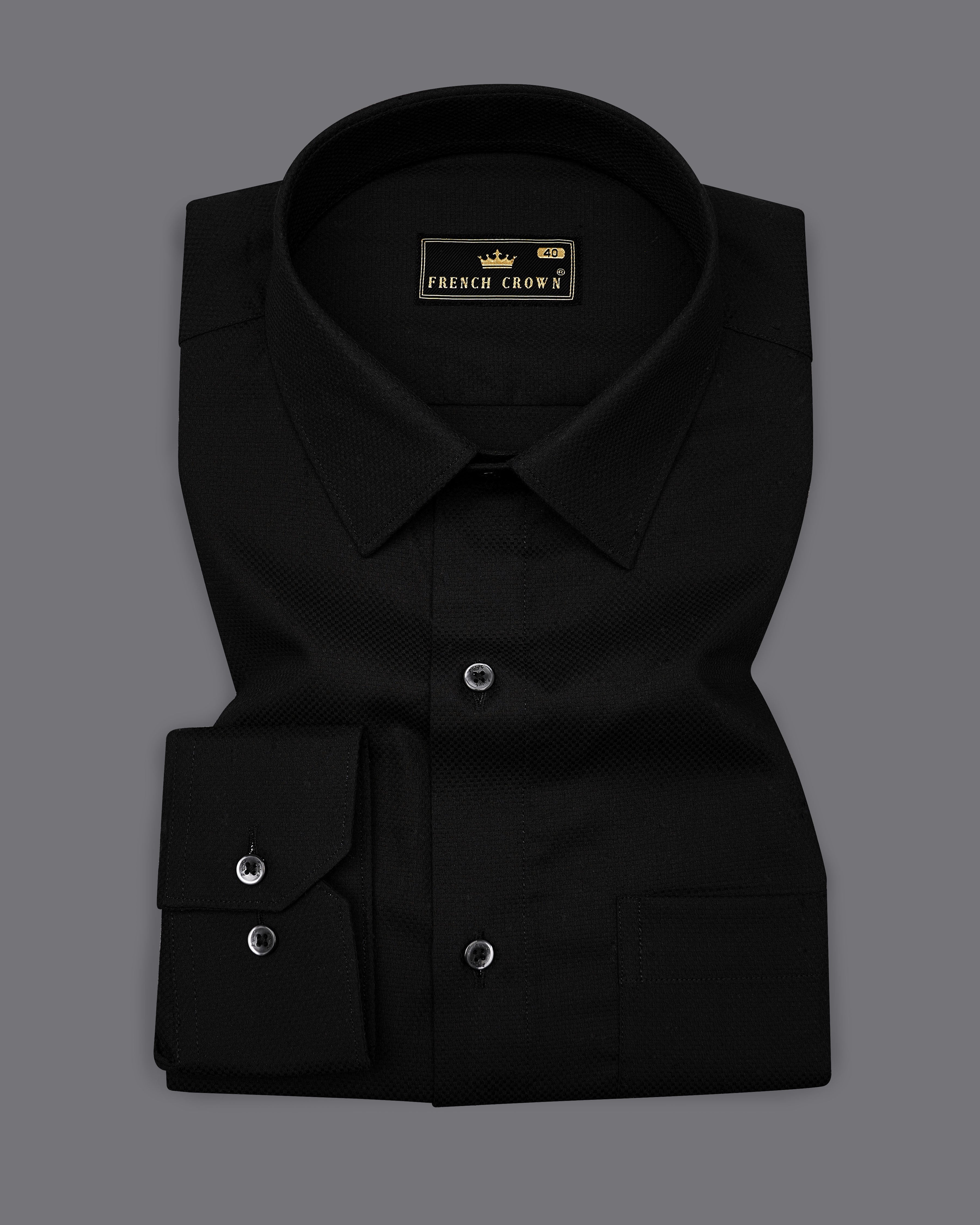 Jade Black Dobby Textured Premium Giza Cotton Shirt 9367-BLK-38, 9367-BLK-H-38, 9367-BLK-39, 9367-BLK-H-39, 9367-BLK-40, 9367-BLK-H-40, 9367-BLK-42, 9367-BLK-H-42, 9367-BLK-44, 9367-BLK-H-44, 9367-BLK-46, 9367-BLK-H-46, 9367-BLK-48, 9367-BLK-H-48, 9367-BLK-50, 9367-BLK-H-50, 9367-BLK-52, 9367-BLK-H-52