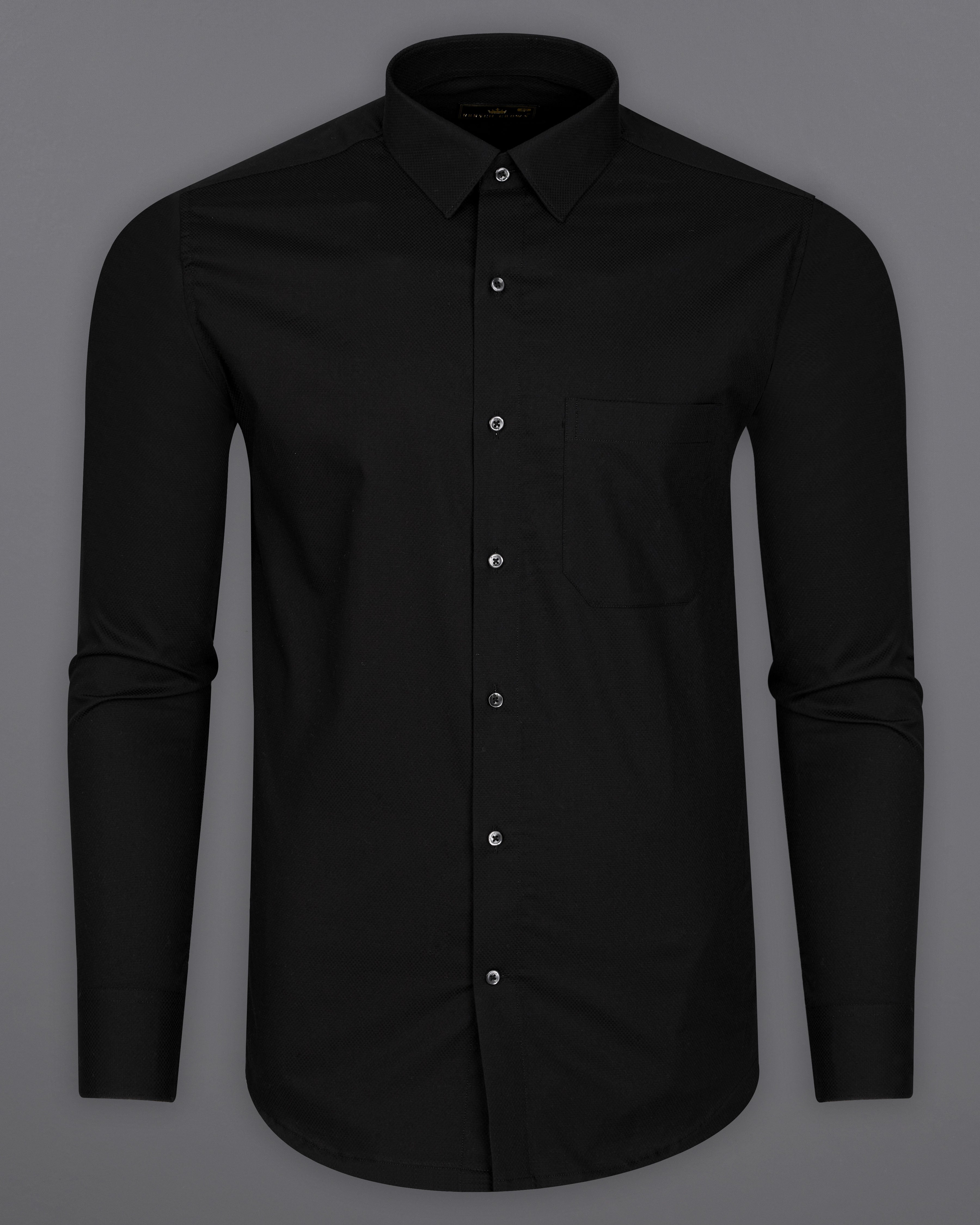 Jade Black Dobby Textured Premium Giza Cotton Shirt 9367-BLK-38, 9367-BLK-H-38, 9367-BLK-39, 9367-BLK-H-39, 9367-BLK-40, 9367-BLK-H-40, 9367-BLK-42, 9367-BLK-H-42, 9367-BLK-44, 9367-BLK-H-44, 9367-BLK-46, 9367-BLK-H-46, 9367-BLK-48, 9367-BLK-H-48, 9367-BLK-50, 9367-BLK-H-50, 9367-BLK-52, 9367-BLK-H-52