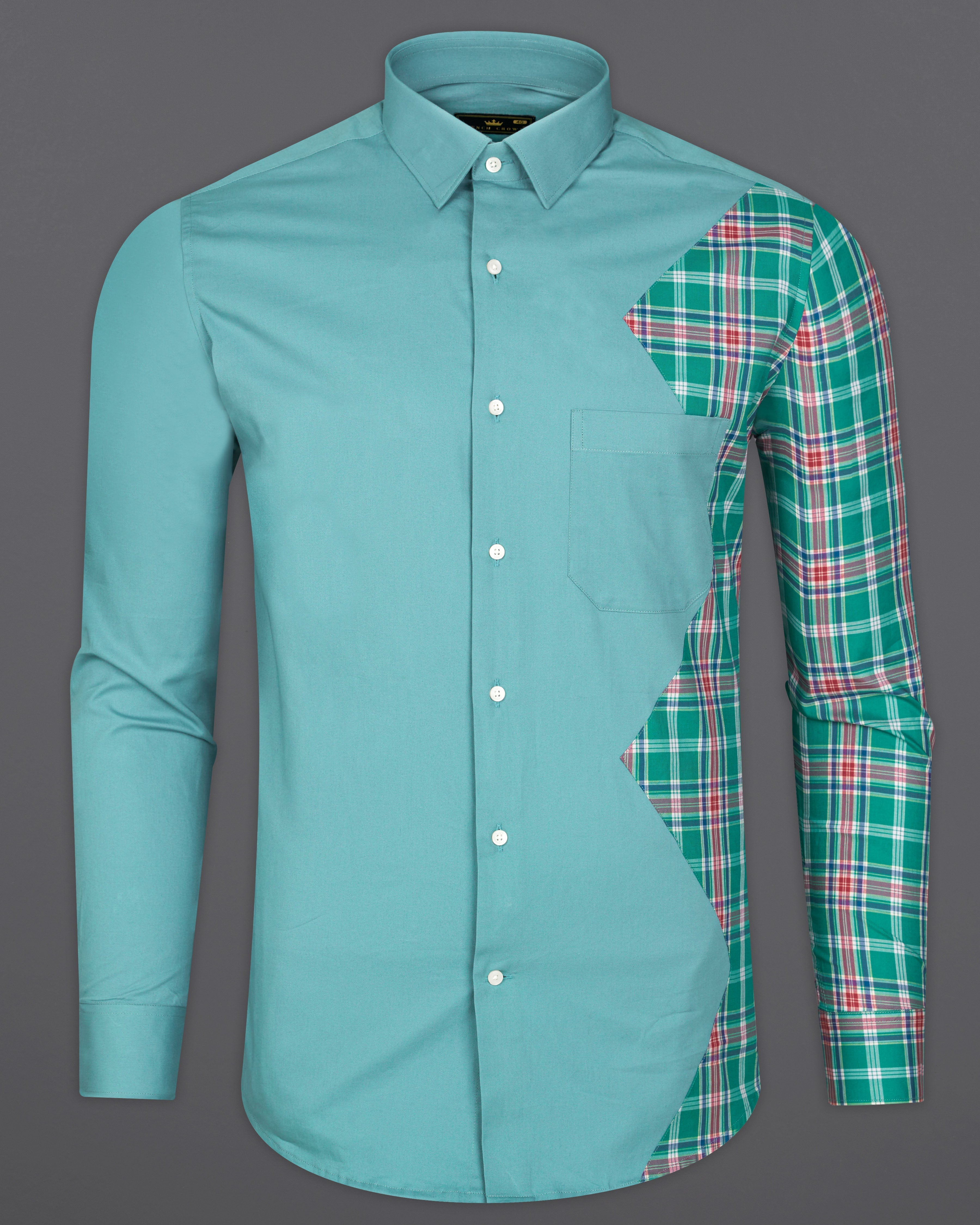 Oxley Green with Multicolour Checkered Royal Oxford Designer Shirt 9368-P110-38, 9368-P110-H-38, 9368-P110-39, 9368-P110-H-39, 9368-P110-40, 9368-P110-H-40, 9368-P110-42, 9368-P110-H-42, 9368-P110-44, 9368-P110-H-44, 9368-P110-46, 9368-P110-H-46, 9368-P110-48, 9368-P110-H-48, 9368-P110-50, 9368-P110-H-50, 9368-P110-52, 9368-P110-H-52