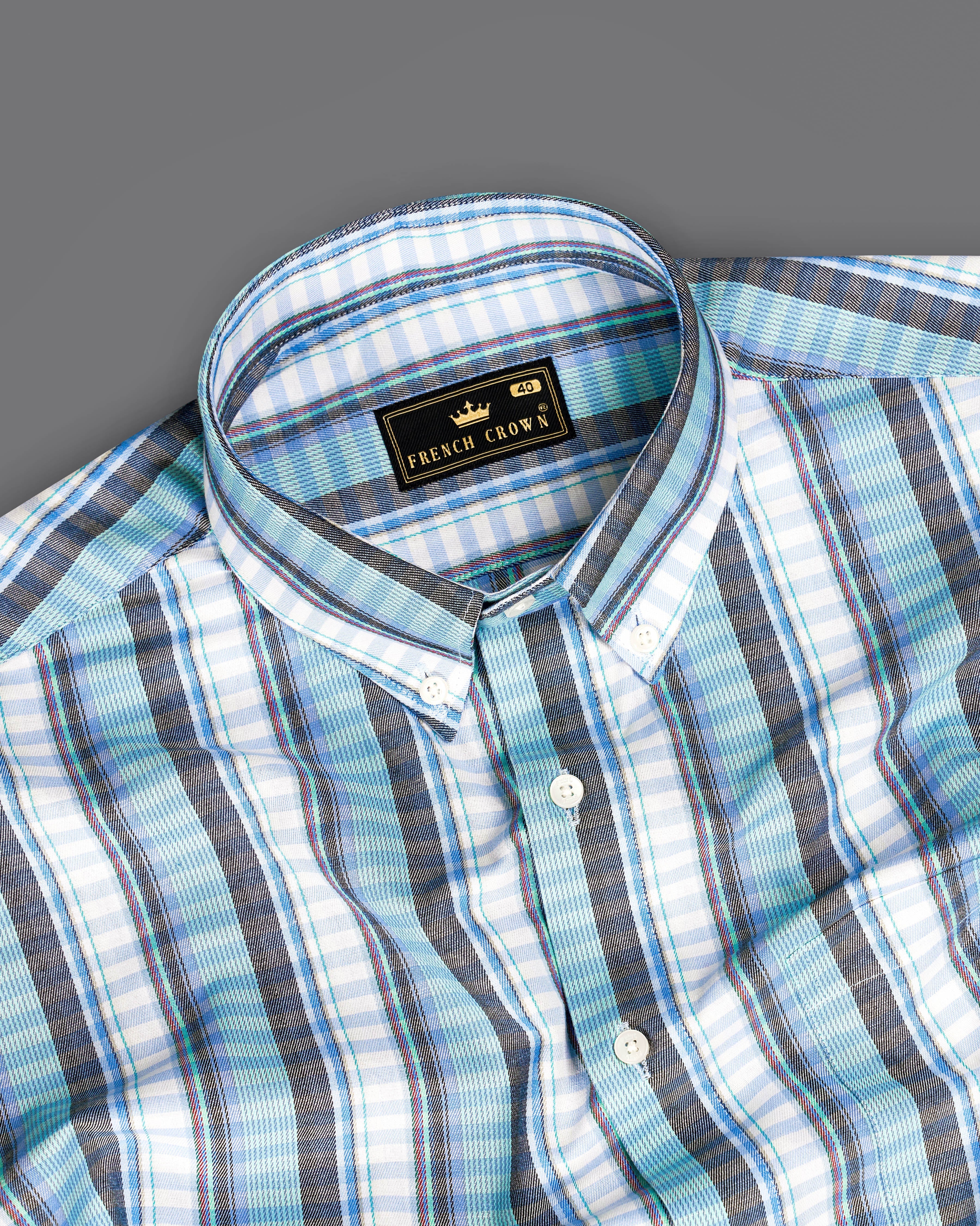 Bright White with Seagull Blue and Shuttle Gray Twill Striped Premium Cotton Shirt 9393-BD-38, 9393-BD-H-38, 9393-BD-39, 9393-BD-H-39, 9393-BD-40, 9393-BD-H-40, 9393-BD-42, 9393-BD-H-42, 9393-BD-44, 9393-BD-H-44, 9393-BD-46, 9393-BD-H-46, 9393-BD-48, 9393-BD-H-48, 9393-BD-50, 9393-BD-H-50, 9393-BD-52, 9393-BD-H-52