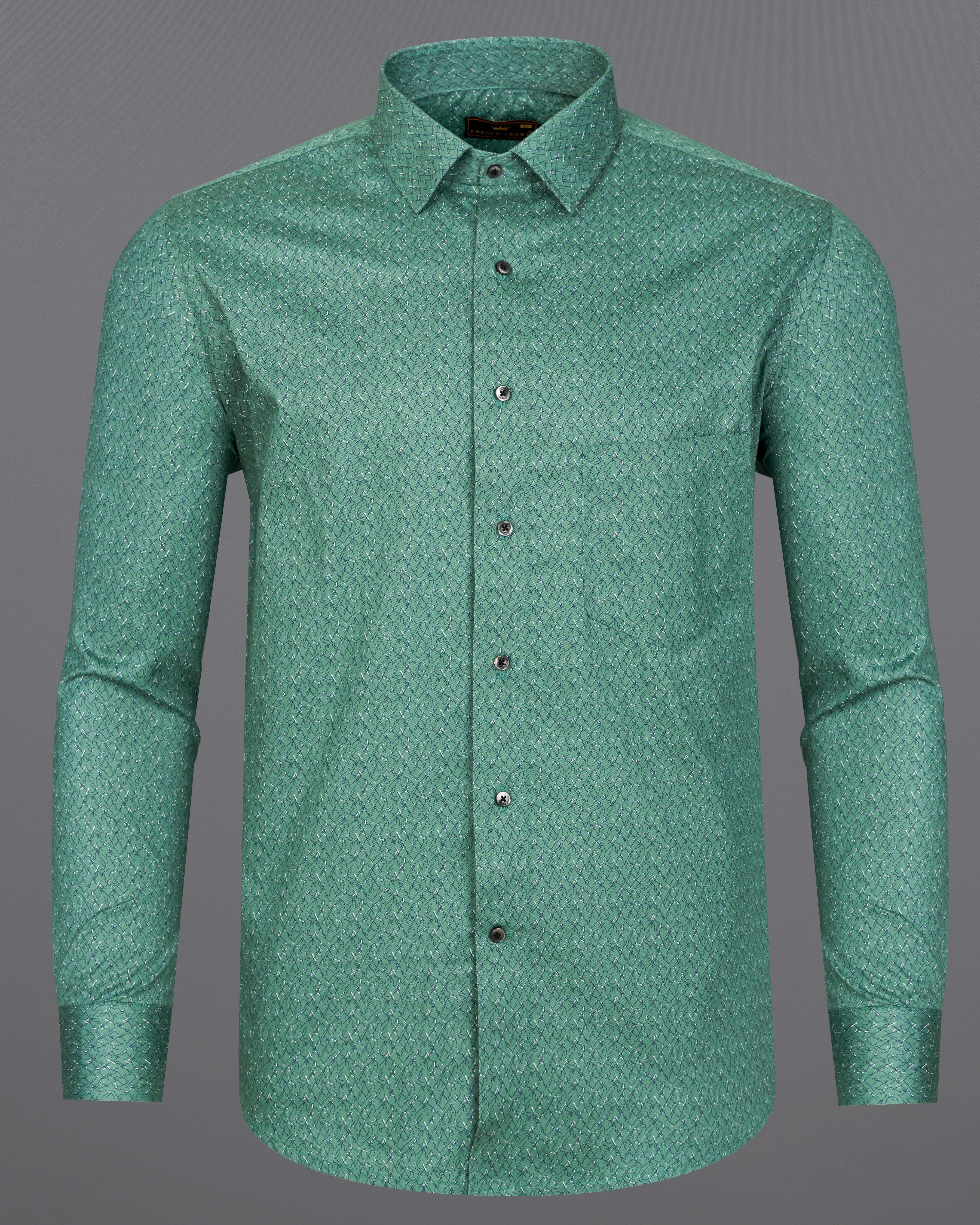 Viridian Green Printed Premium Cotton Shirt 9395-BLK-38, 9395-BLK-H-38, 9395-BLK-39, 9395-BLK-H-39, 9395-BLK-40, 9395-BLK-H-40, 9395-BLK-42, 9395-BLK-H-42, 9395-BLK-44, 9395-BLK-H-44, 9395-BLK-46, 9395-BLK-H-46, 9395-BLK-48, 9395-BLK-H-48, 9395-BLK-50, 9395-BLK-H-50, 9395-BLK-52, 9395-BLK-H-52