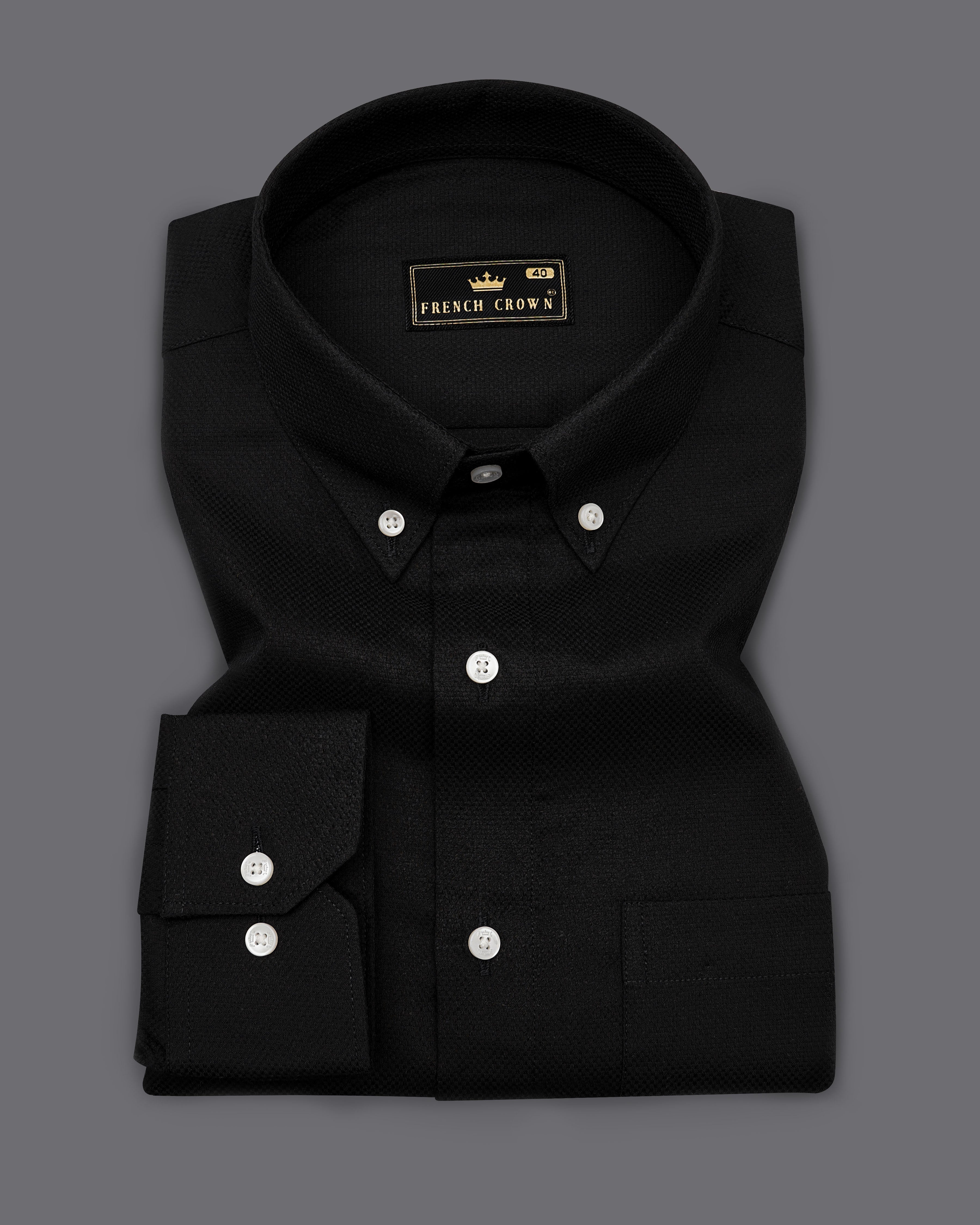 Jade Black Dobby Textured Premium Giza Cotton Shirt 9402-BD-38, 9402-BD-H-38, 9402-BD-39, 9402-BD-H-39, 9402-BD-40, 9402-BD-H-40, 9402-BD-42, 9402-BD-H-42, 9402-BD-44, 9402-BD-H-44, 9402-BD-46, 9402-BD-H-46, 9402-BD-48, 9402-BD-H-48, 9402-BD-50, 9402-BD-H-50, 9402-BD-52, 9402-BD-H-52