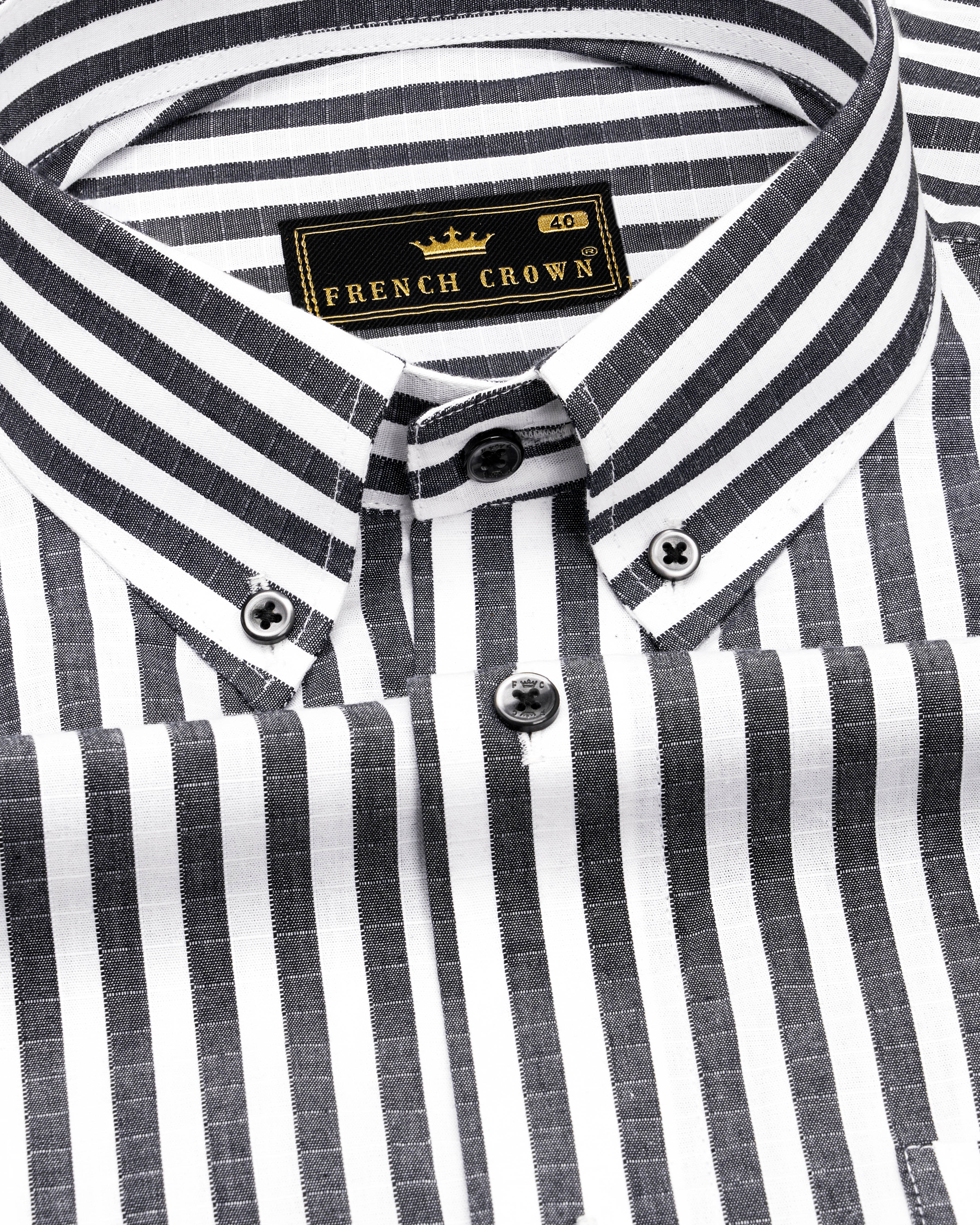 Charcoal Gray and White Striped Dobby Textured Premium Giza Cotton Shirt 9427-BD-BLK-38, 9427-BD-BLK-H-38, 9427-BD-BLK-39, 9427-BD-BLK-H-39, 9427-BD-BLK-40, 9427-BD-BLK-H-40, 9427-BD-BLK-42, 9427-BD-BLK-H-42, 9427-BD-BLK-44, 9427-BD-BLK-H-44, 9427-BD-BLK-46, 9427-BD-BLK-H-46, 9427-BD-BLK-48, 9427-BD-BLK-H-48, 9427-BD-BLK-50, 9427-BD-BLK-H-50, 9427-BD-BLK-52, 9427-BD-BLK-H-52