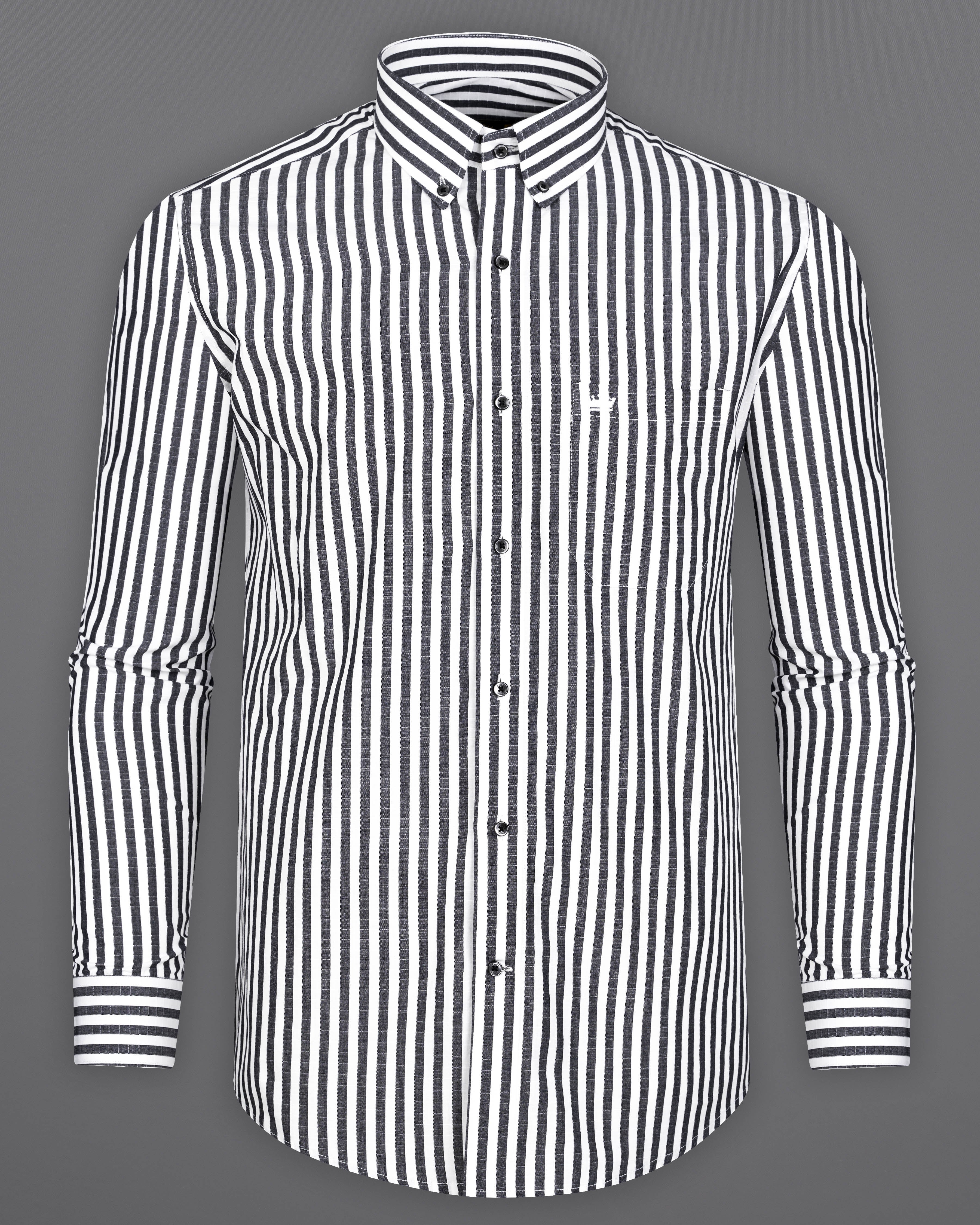 Charcoal Gray and White Striped Dobby Textured Premium Giza Cotton Shirt 9427-BD-BLK-38, 9427-BD-BLK-H-38, 9427-BD-BLK-39, 9427-BD-BLK-H-39, 9427-BD-BLK-40, 9427-BD-BLK-H-40, 9427-BD-BLK-42, 9427-BD-BLK-H-42, 9427-BD-BLK-44, 9427-BD-BLK-H-44, 9427-BD-BLK-46, 9427-BD-BLK-H-46, 9427-BD-BLK-48, 9427-BD-BLK-H-48, 9427-BD-BLK-50, 9427-BD-BLK-H-50, 9427-BD-BLK-52, 9427-BD-BLK-H-52