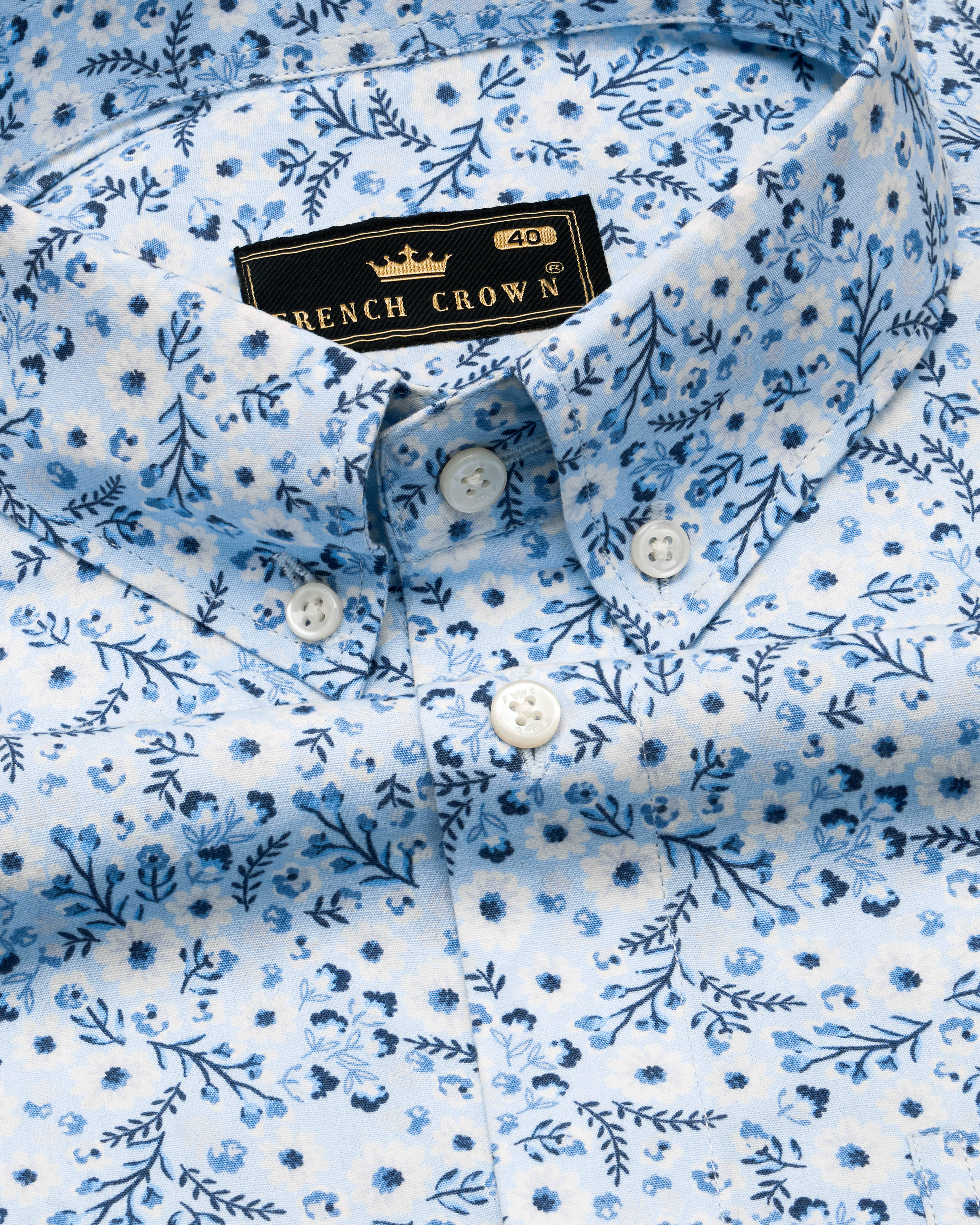 Zodiac Blue and White Ditsy Printed Premium Cotton Shirt 9436-BD-38, 9436-BD-H-38, 9436-BD-39, 9436-BD-H-39, 9436-BD-40, 9436-BD-H-40, 9436-BD-42, 9436-BD-H-42, 9436-BD-44, 9436-BD-H-44, 9436-BD-46, 9436-BD-H-46, 9436-BD-48, 9436-BD-H-48, 9436-BD-50, 9436-BD-H-50, 9436-BD-52, 9436-BD-H-52