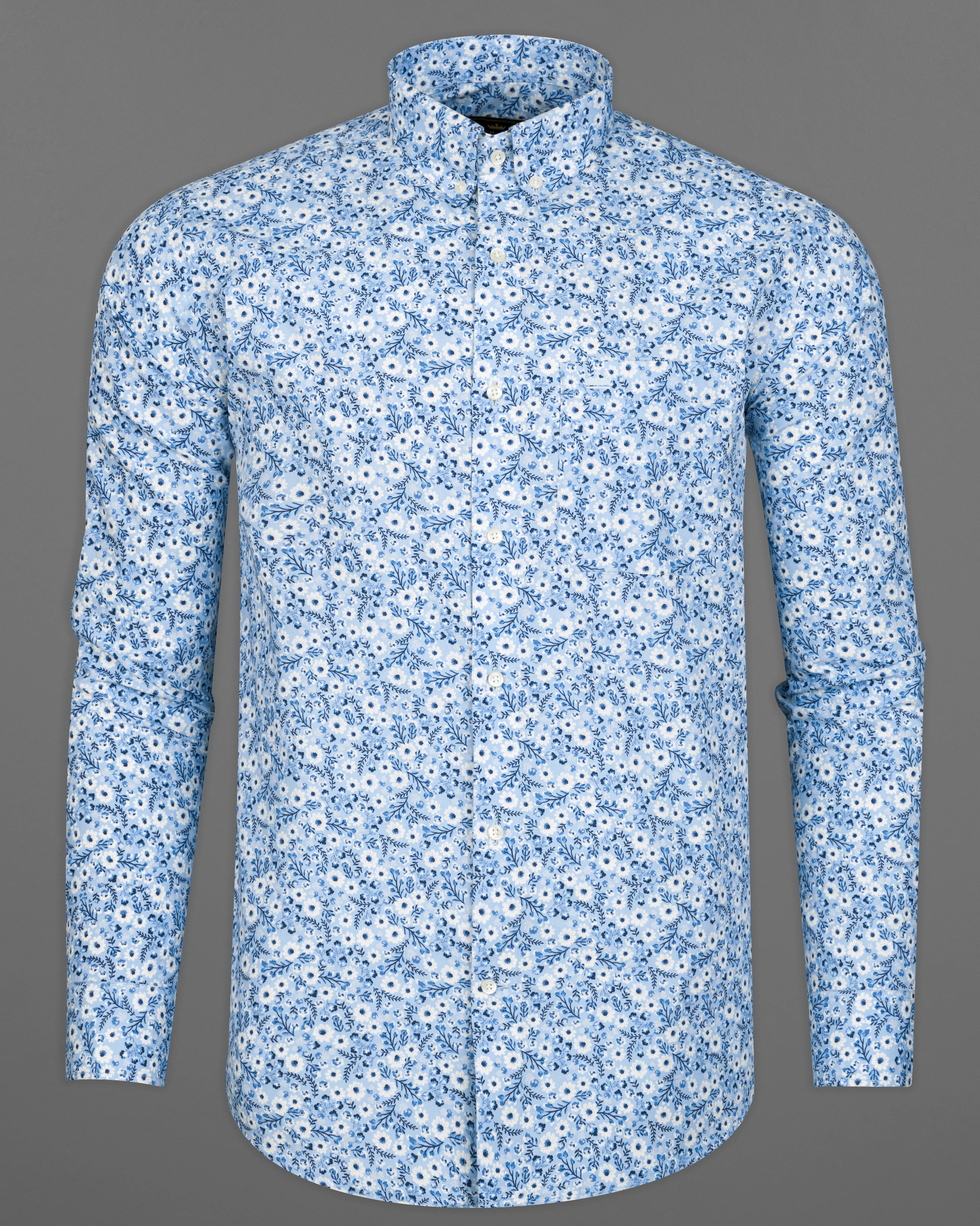 Zodiac Blue and White Ditsy Printed Premium Cotton Shirt 9436-BD-38, 9436-BD-H-38, 9436-BD-39, 9436-BD-H-39, 9436-BD-40, 9436-BD-H-40, 9436-BD-42, 9436-BD-H-42, 9436-BD-44, 9436-BD-H-44, 9436-BD-46, 9436-BD-H-46, 9436-BD-48, 9436-BD-H-48, 9436-BD-50, 9436-BD-H-50, 9436-BD-52, 9436-BD-H-52