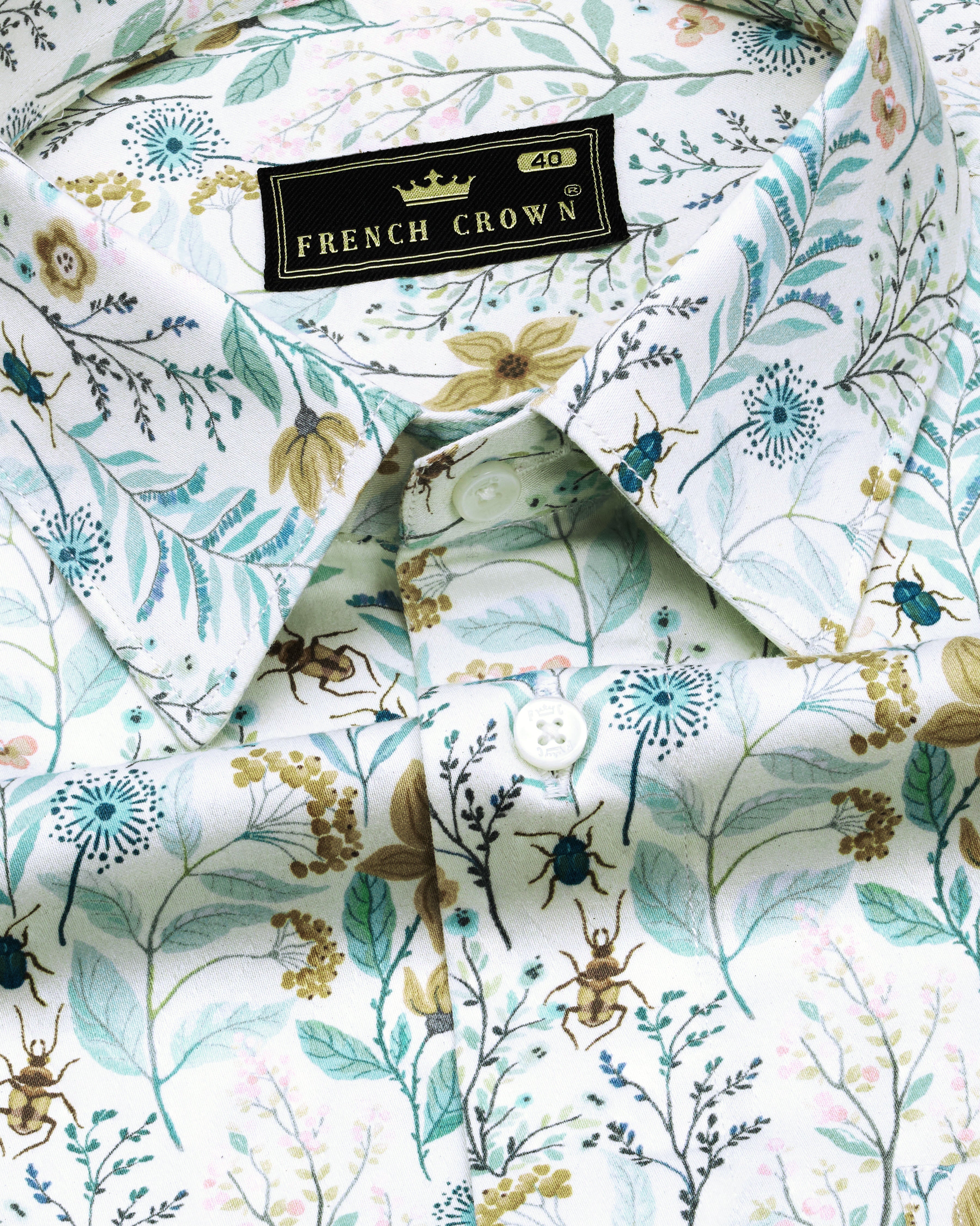 Bicanca Cream with Multicolor Floral Printed Super Soft Premium Cotton Shirt