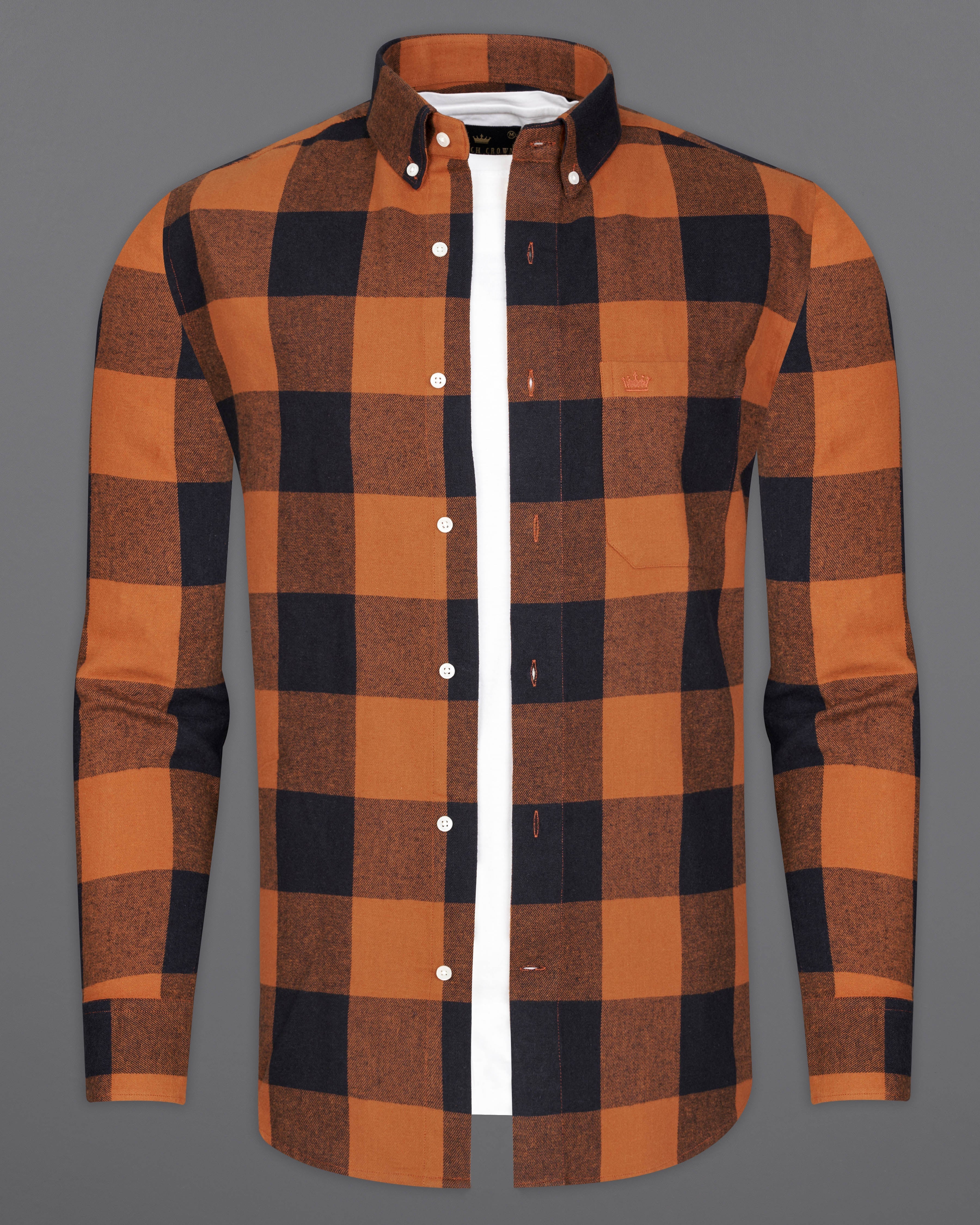 Sepia Orange and Black Checked Flannel Overshirt 9460-BD-OS-38, 9460-BD-OS-H-38, 9460-BD-OS-39, 9460-BD-OS-H-39, 9460-BD-OS-40, 9460-BD-OS-H-40, 9460-BD-OS-42, 9460-BD-OS-H-42, 9460-BD-OS-44, 9460-BD-OS-H-44, 9460-BD-OS-46, 9460-BD-OS-H-46, 9460-BD-OS-48, 9460-BD-OS-H-48, 9460-BD-OS-50, 9460-BD-OS-H-50, 9460-BD-OS-52, 9460-BD-OS-H-52