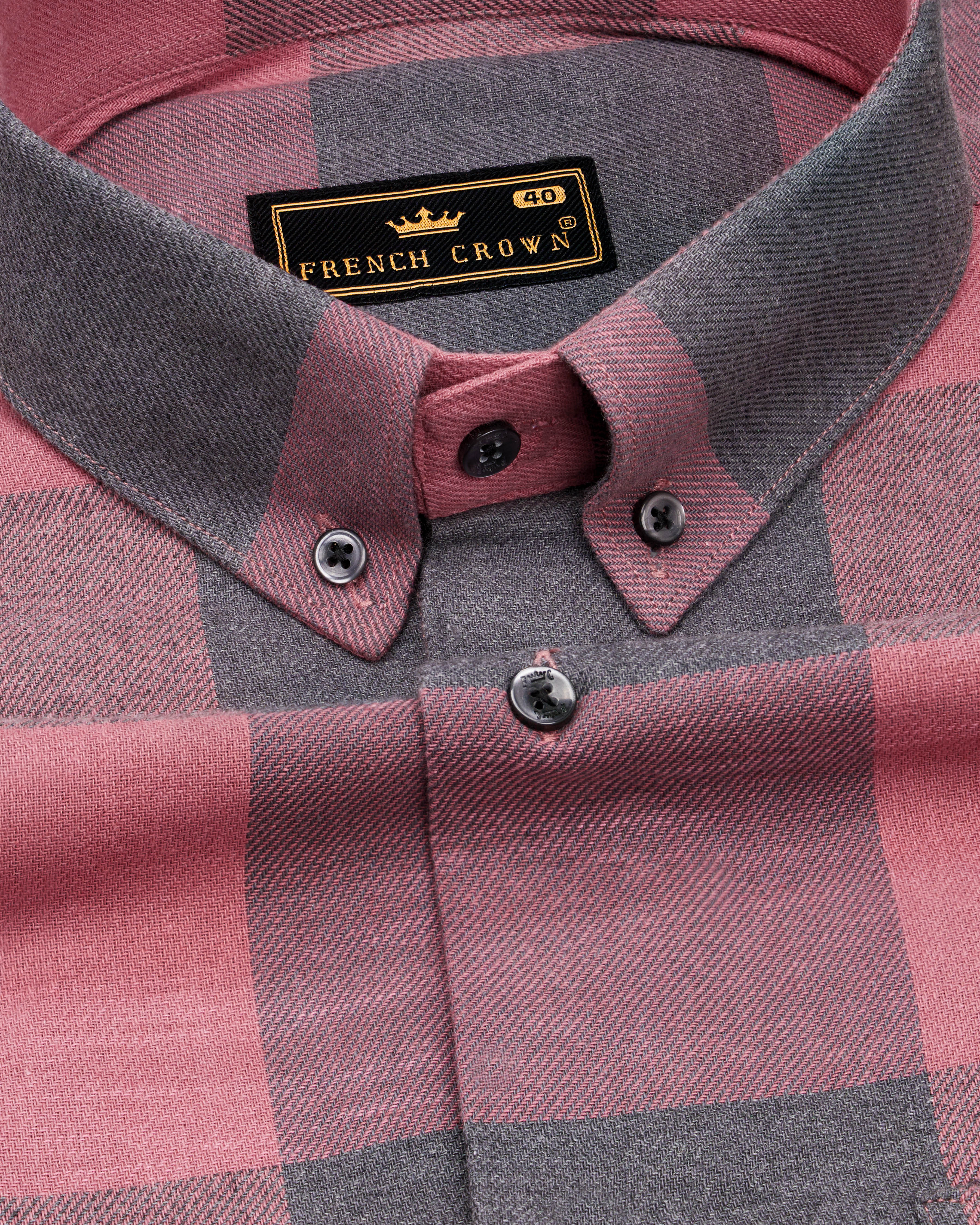 Turkish Pink with Gravel Gray Twill Checked Premium Cotton Overshirt 9463-BD-BLK-OS-38, 9463-BD-BLK-OS-H-38, 9463-BD-BLK-OS-39, 9463-BD-BLK-OS-H-39, 9463-BD-BLK-OS-40, 9463-BD-BLK-OS-H-40, 9463-BD-BLK-OS-42, 9463-BD-BLK-OS-H-42, 9463-BD-BLK-OS-44, 9463-BD-BLK-OS-H-44, 9463-BD-BLK-OS-46, 9463-BD-BLK-OS-H-46, 9463-BD-BLK-OS-48, 9463-BD-BLK-OS-H-48, 9463-BD-BLK-OS-50, 9463-BD-BLK-OS-H-50, 9463-BD-BLK-OS-52, 9463-BD-BLK-OS-H-52