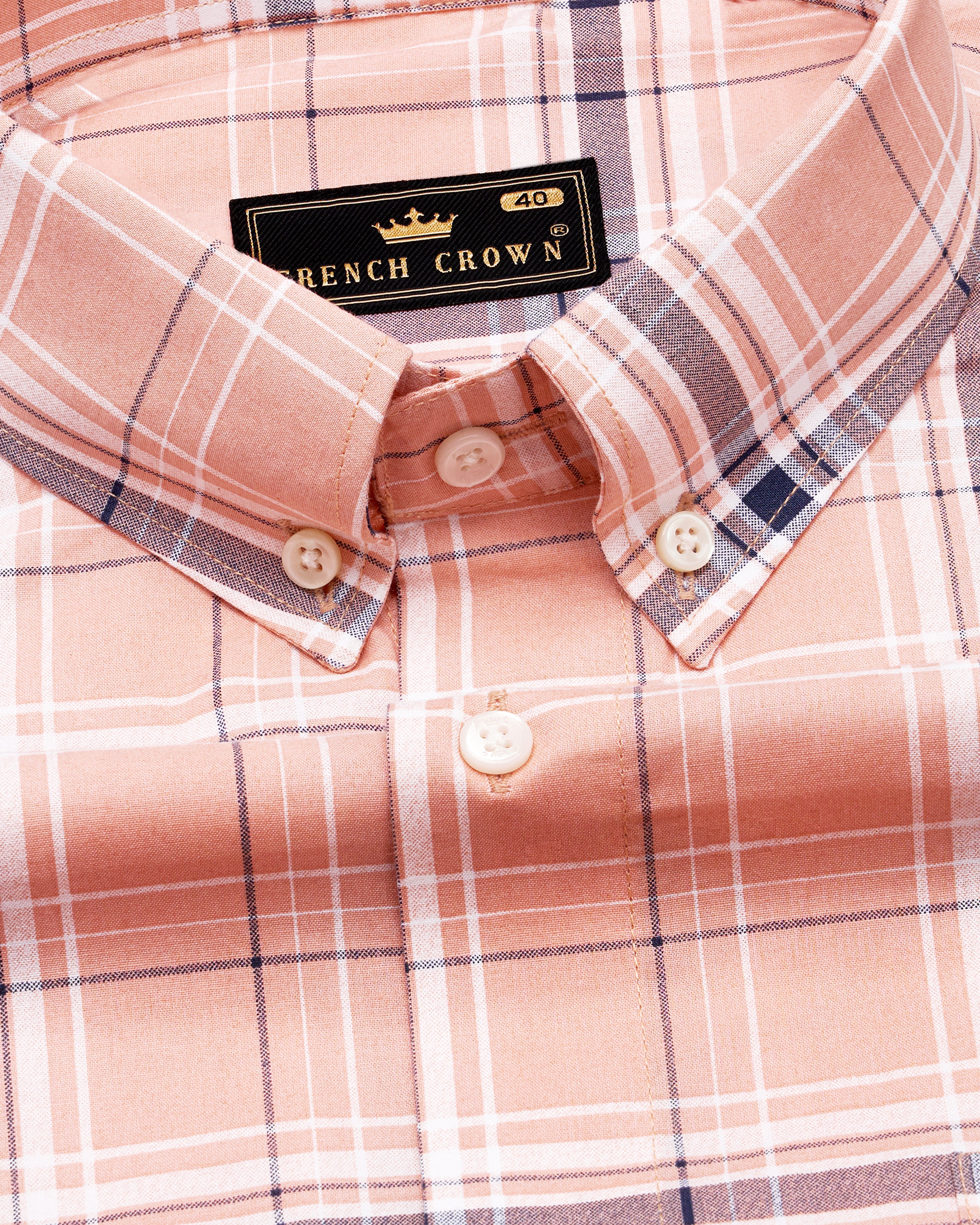 Cashmere Peach Plaid Royal Oxford Shirt 9464-BD-38, 9464-BD-H-38, 9464-BD-39, 9464-BD-H-39, 9464-BD-40, 9464-BD-H-40, 9464-BD-42, 9464-BD-H-42, 9464-BD-44, 9464-BD-H-44, 9464-BD-46, 9464-BD-H-46, 9464-BD-48, 9464-BD-H-48, 9464-BD-50, 9464-BD-H-50, 9464-BD-52, 9464-BD-H-52