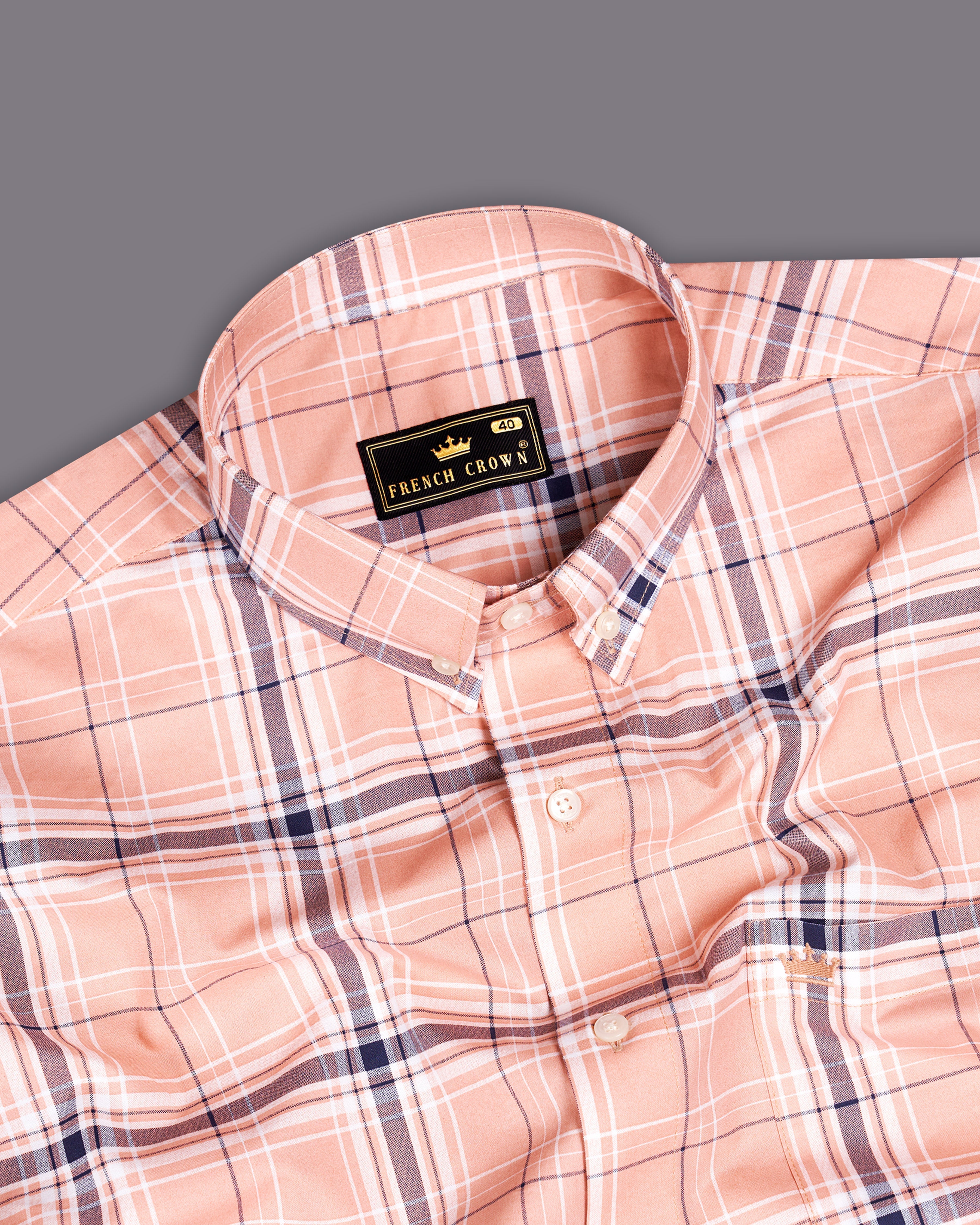 Cashmere Peach Plaid Royal Oxford Shirt 9464-BD-38, 9464-BD-H-38, 9464-BD-39, 9464-BD-H-39, 9464-BD-40, 9464-BD-H-40, 9464-BD-42, 9464-BD-H-42, 9464-BD-44, 9464-BD-H-44, 9464-BD-46, 9464-BD-H-46, 9464-BD-48, 9464-BD-H-48, 9464-BD-50, 9464-BD-H-50, 9464-BD-52, 9464-BD-H-52