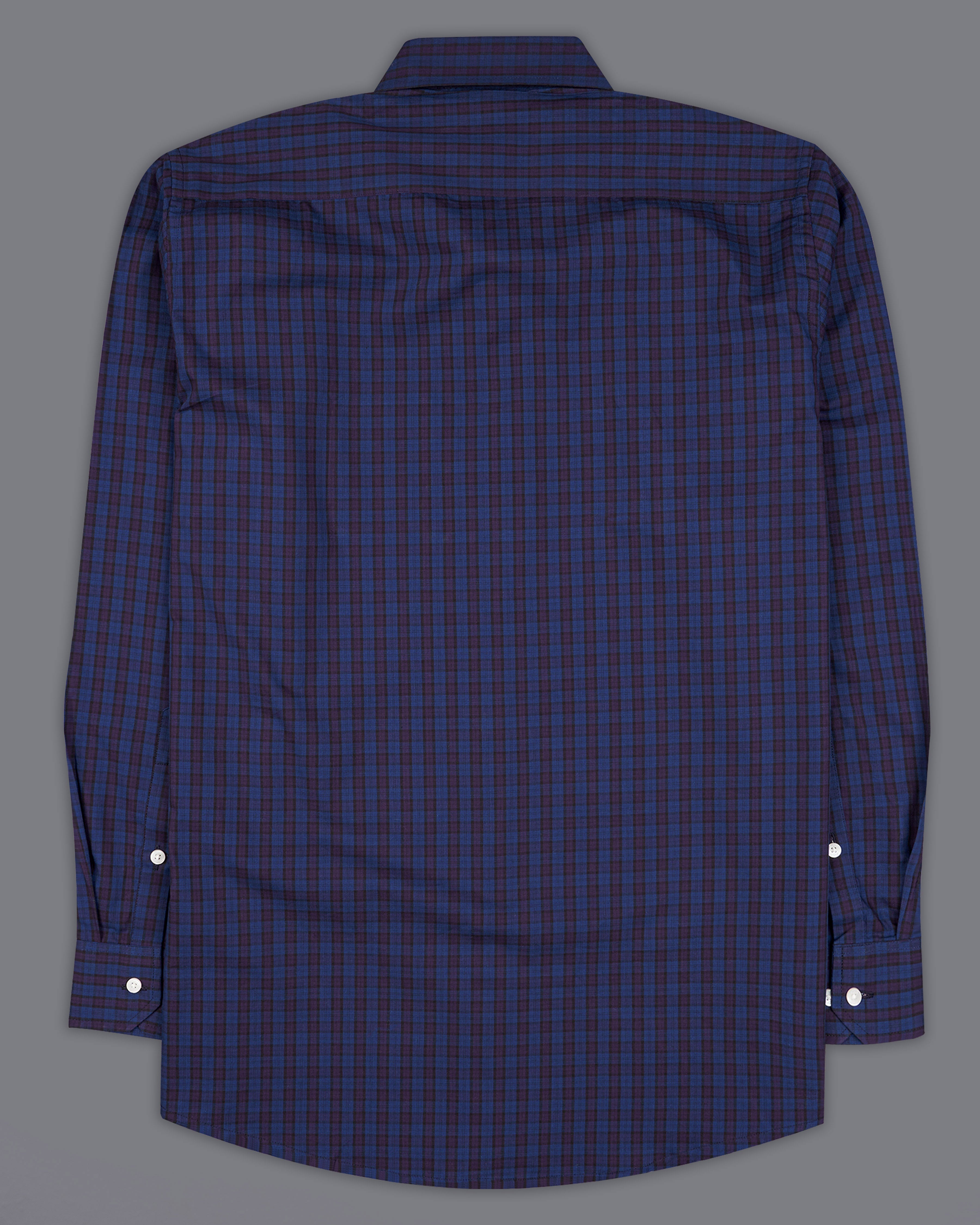 Rhino Blue and Tuna Violet Checkered Premium Cotton Shirt 9507-38, 9507-H-38, 9507-39, 9507-H-39, 9507-40, 9507-H-40, 9507-42, 9507-H-42, 9507-44, 9507-H-44, 9507-46, 9507-H-46, 9507-48, 9507-H-48, 9507-50, 9507-H-50, 9507-52, 9507-H-52