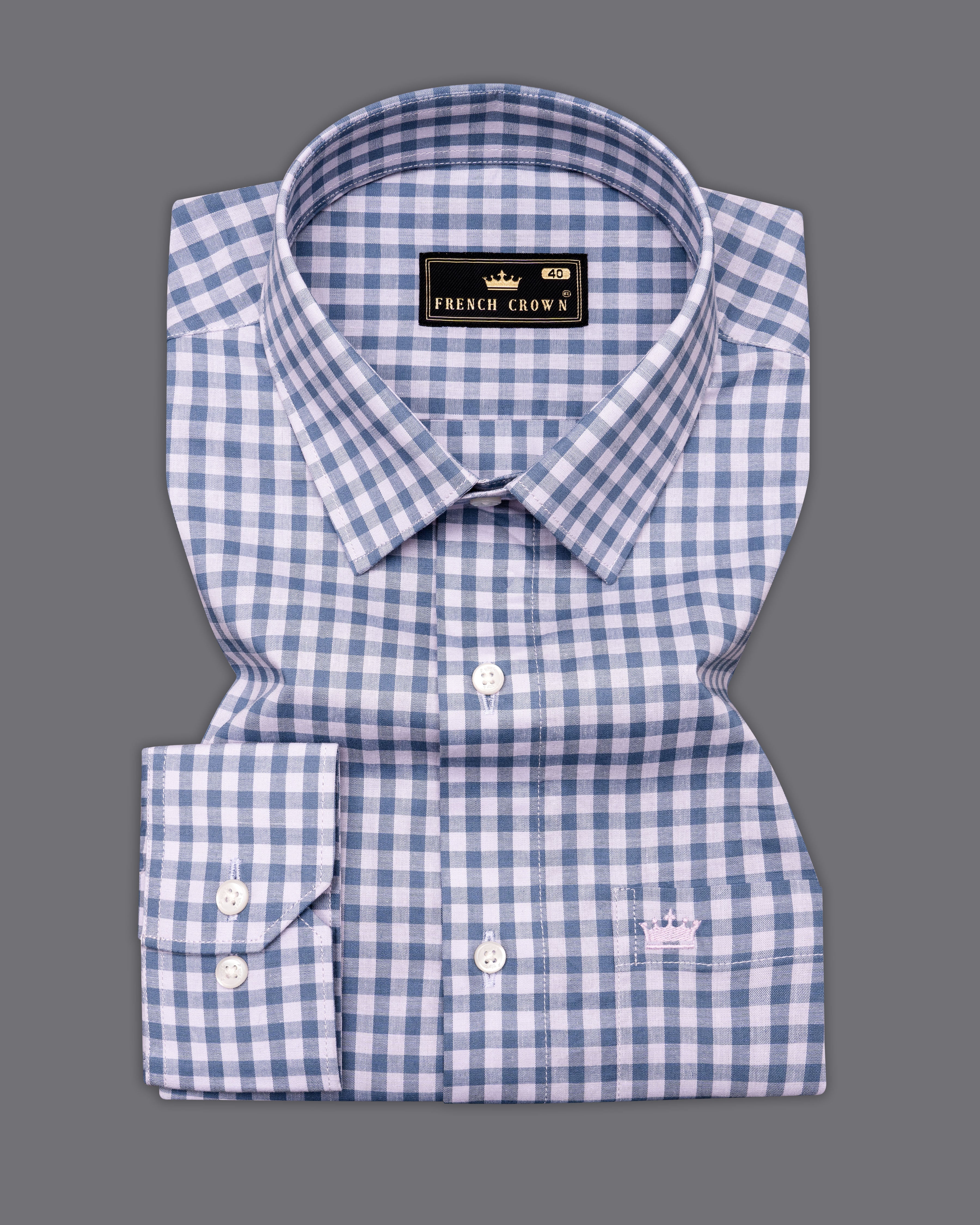 Moonraker Purple and Dianne Blue Gingham Premium Cotton Shirt 9508-38, 9508-H-38, 9508-39, 9508-H-39, 9508-40, 9508-H-40, 9508-42, 9508-H-42, 9508-44, 9508-H-44, 9508-46, 9508-H-46, 9508-48, 9508-H-48, 9508-50, 9508-H-50, 9508-52, 9508-H-52