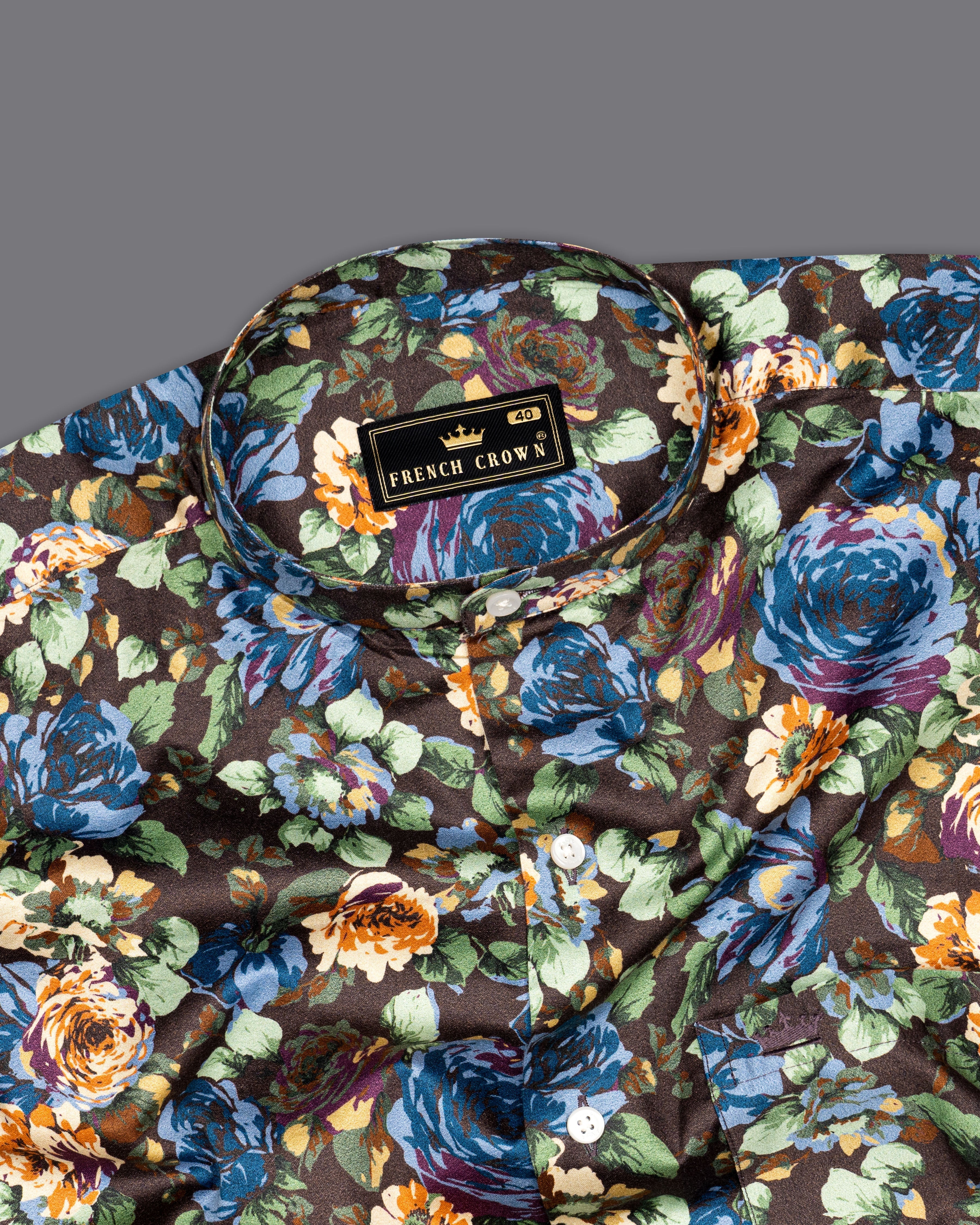 Matterhorn Brown with Multicolour Floral Printed Super Soft Premium Cotton Shirt 9521-M-38, 9521-M-H-38, 9521-M-39, 9521-M-H-39, 9521-M-40, 9521-M-H-40, 9521-M-42, 9521-M-H-42, 9521-M-44, 9521-M-H-44, 9521-M-46, 9521-M-H-46, 9521-M-48, 9521-M-H-48, 9521-M-50, 9521-M-H-50, 9521-M-52, 9521-M-H-52