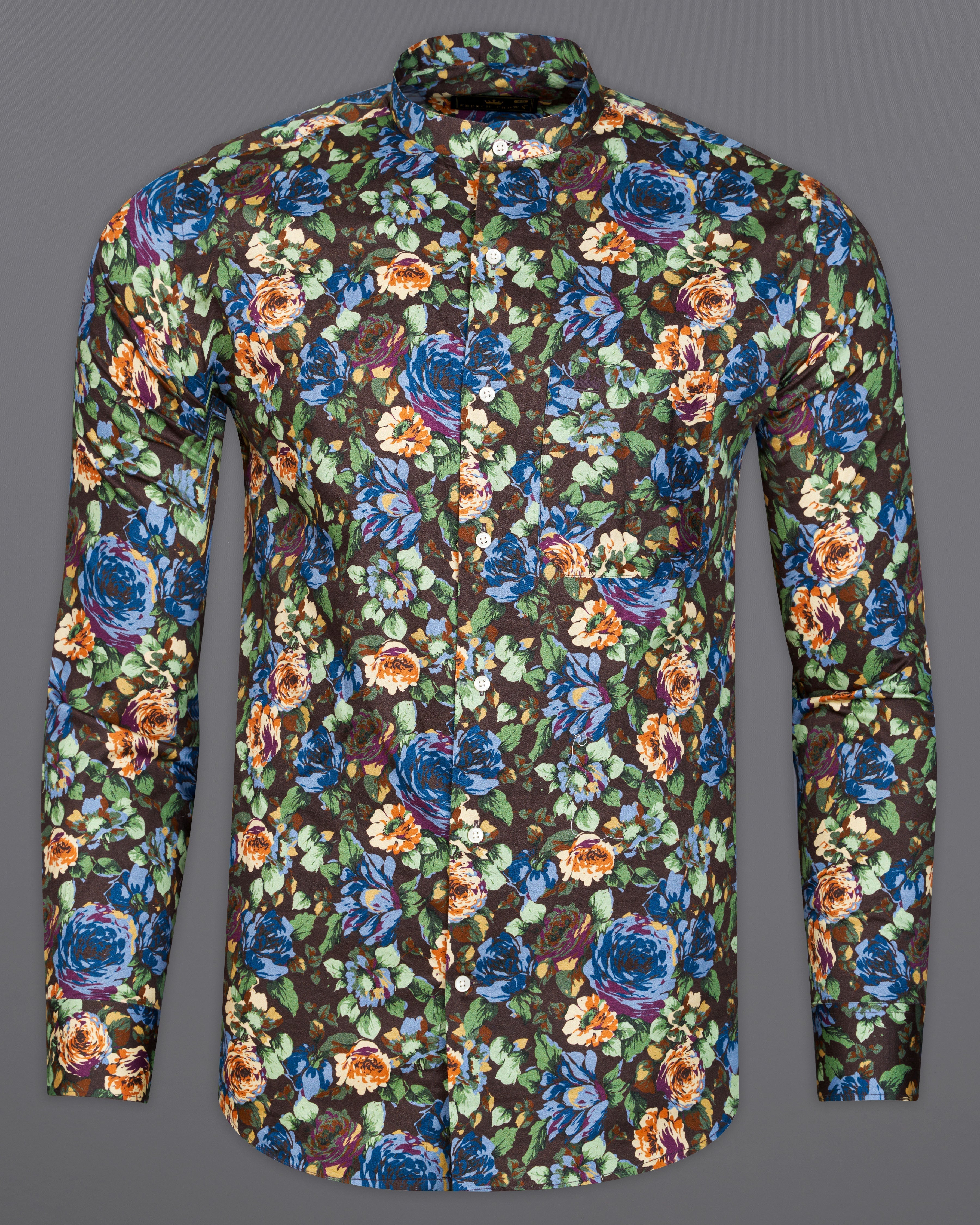 Matterhorn Brown with Multicolour Floral Printed Super Soft Premium Cotton Shirt 9521-M-38, 9521-M-H-38, 9521-M-39, 9521-M-H-39, 9521-M-40, 9521-M-H-40, 9521-M-42, 9521-M-H-42, 9521-M-44, 9521-M-H-44, 9521-M-46, 9521-M-H-46, 9521-M-48, 9521-M-H-48, 9521-M-50, 9521-M-H-50, 9521-M-52, 9521-M-H-52