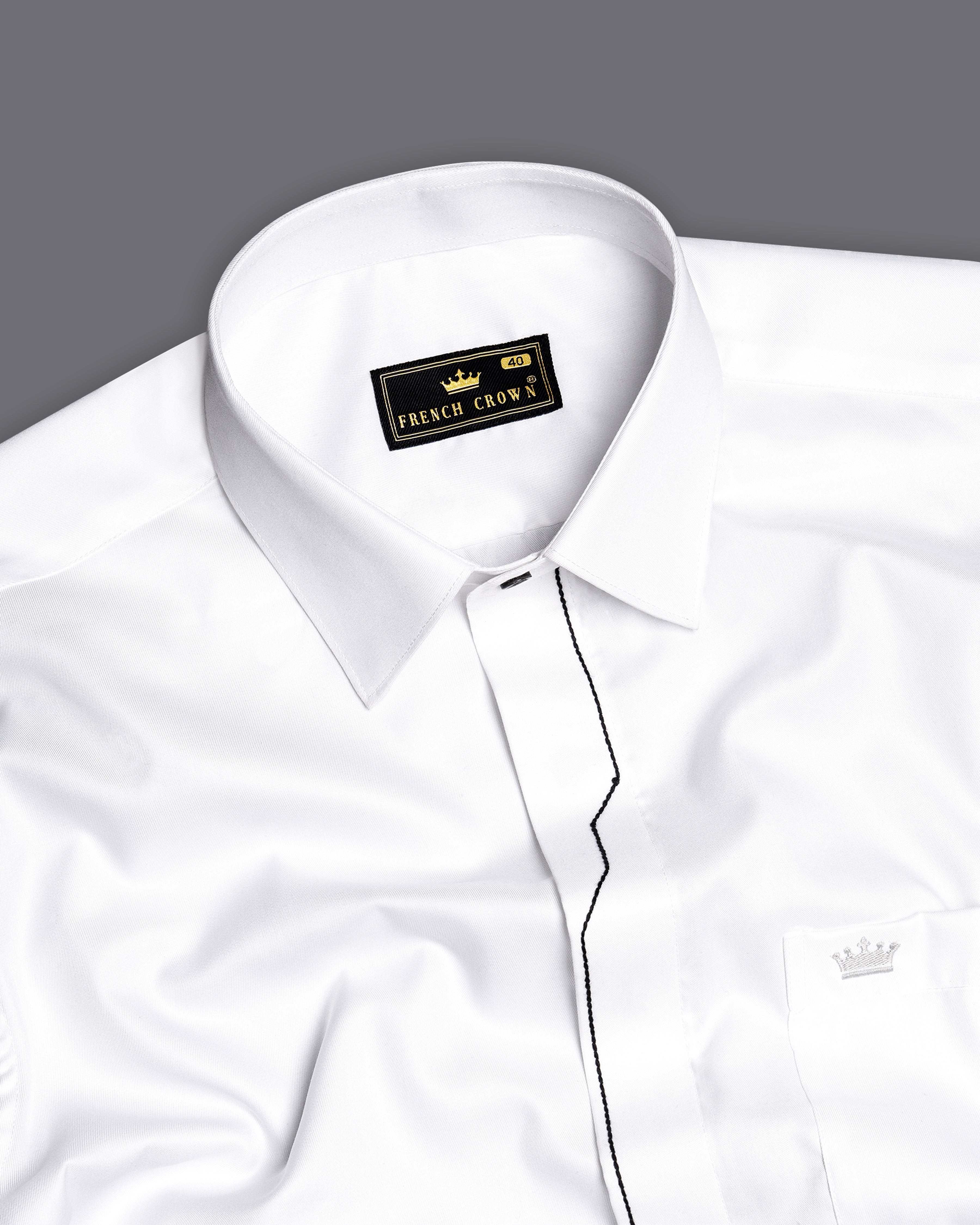 Bright White with Black Thread Work Royal Oxford Designer Shirt 9526-BLK-P418-38, 9526-BLK-P418-H-38, 9526-BLK-P418-39, 9526-BLK-P418-H-39, 9526-BLK-P418-40, 9526-BLK-P418-H-40, 9526-BLK-P418-42, 9526-BLK-P418-H-42, 9526-BLK-P418-44, 9526-BLK-P418-H-44, 9526-BLK-P418-46, 9526-BLK-P418-H-46, 9526-BLK-P418-48, 9526-BLK-P418-H-48, 9526-BLK-P418-50, 9526-BLK-P418-H-50, 9526-BLK-P418-52, 9526-BLK-P418-H-52