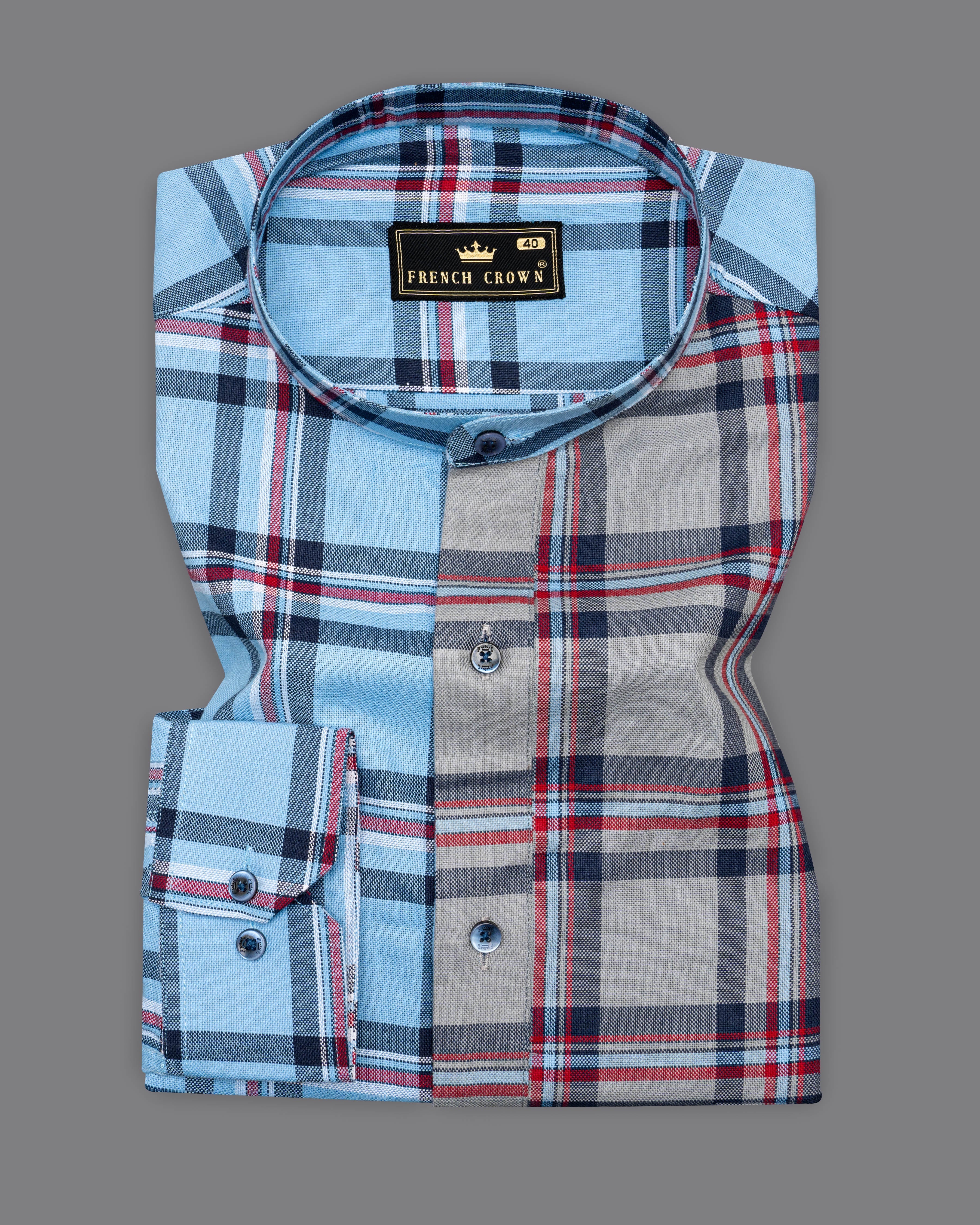 Hurricane Gray with Shakespeare Blue Plaid Royal Oxford Designer Shirt 9530-M-BLE-P226-38, 9530-M-BLE-P226-H-38, 9530-M-BLE-P226-39, 9530-M-BLE-P226-H-39, 9530-M-BLE-P226-40, 9530-M-BLE-P226-H-40, 9530-M-BLE-P226-42, 9530-M-BLE-P226-H-42, 9530-M-BLE-P226-44, 9530-M-BLE-P226-H-44, 9530-M-BLE-P226-46, 9530-M-BLE-P226-H-46, 9530-M-BLE-P226-48, 9530-M-BLE-P226-H-48, 9530-M-BLE-P226-50, 9530-M-BLE-P226-H-50, 9530-M-BLE-P226-52, 9530-M-BLE-P226-H-52