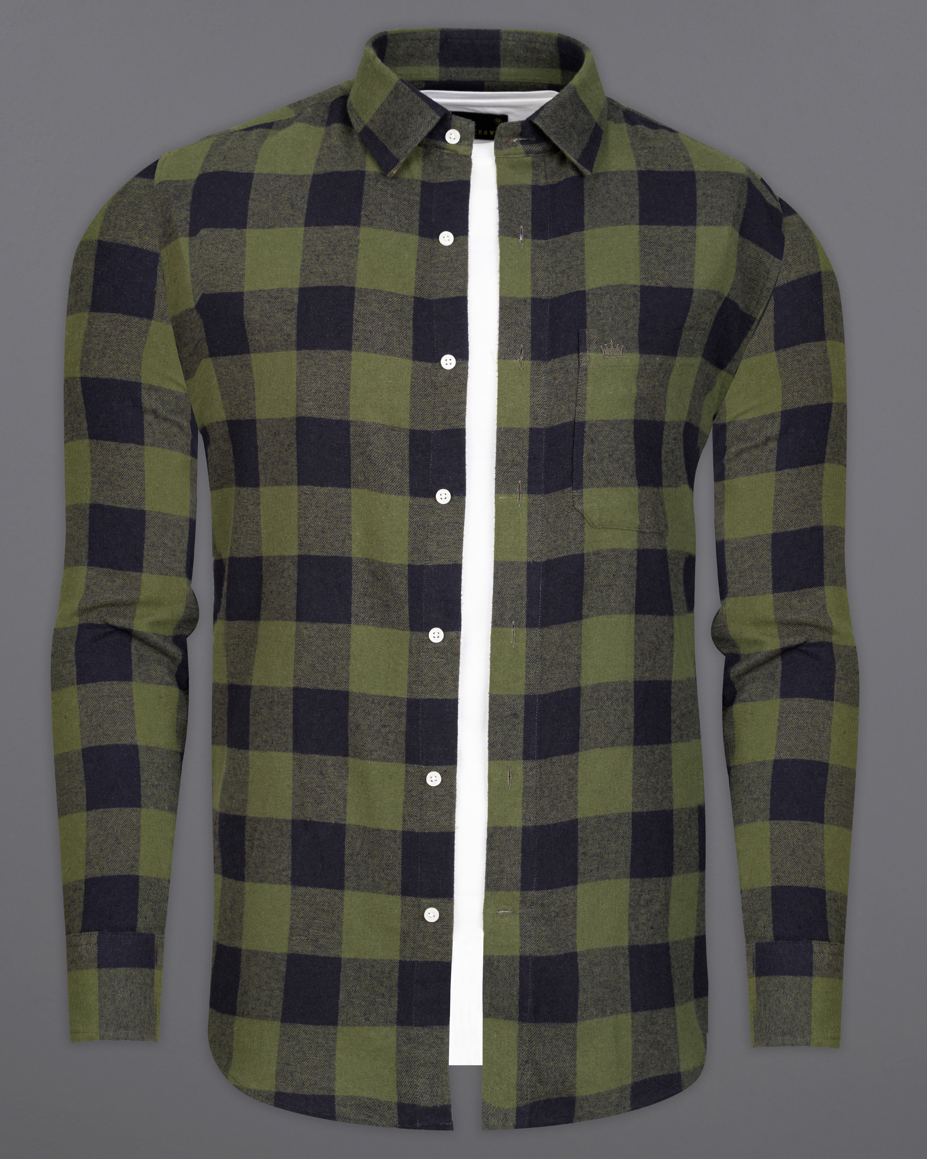 Finch Green with Charade Gray Checked Flannel Overshirt 9535-OS-38, 9535-OS-H-38, 9535-OS-39, 9535-OS-H-39, 9535-OS-40, 9535-OS-H-40, 9535-OS-42, 9535-OS-H-42, 9535-OS-44, 9535-OS-H-44, 9535-OS-46, 9535-OS-H-46, 9535-OS-48, 9535-OS-H-48, 9535-OS-50, 9535-OS-H-50, 9535-OS-52, 9535-OS-H-52