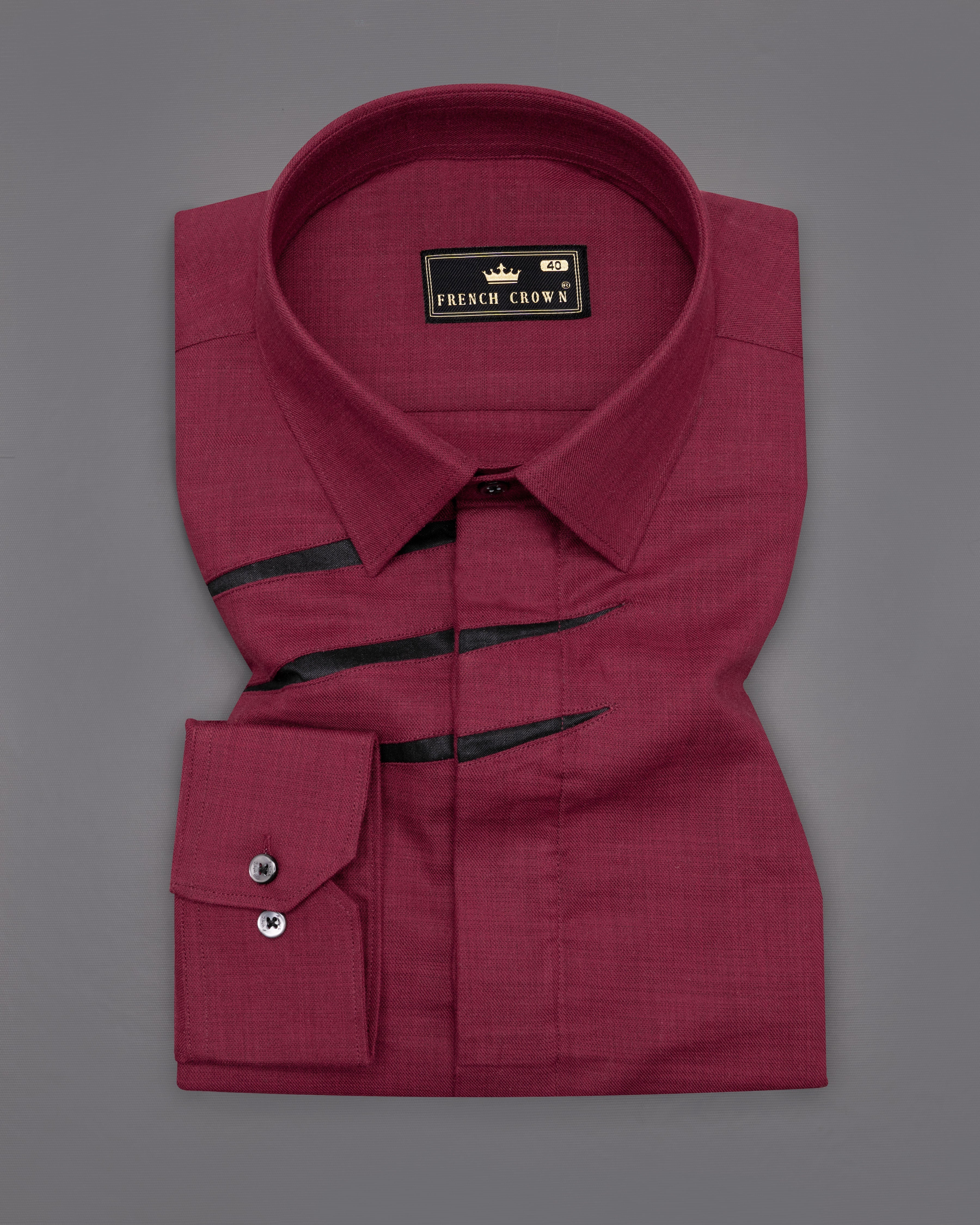 Tawny Port Maroon with Three Black Stripes Twill Premium Cotton Designer Shirt 9538-BLK-P241-38, 9538-BLK-P241-H-38, 9538-BLK-P241-39, 9538-BLK-P241-H-39, 9538-BLK-P241-40, 9538-BLK-P241-H-40, 9538-BLK-P241-42, 9538-BLK-P241-H-42, 9538-BLK-P241-44, 9538-BLK-P241-H-44, 9538-BLK-P241-46, 9538-BLK-P241-H-46, 9538-BLK-P241-48, 9538-BLK-P241-H-48, 9538-BLK-P241-50, 9538-BLK-P241-H-50, 9538-BLK-P241-52, 9538-BLK-P241-H-52