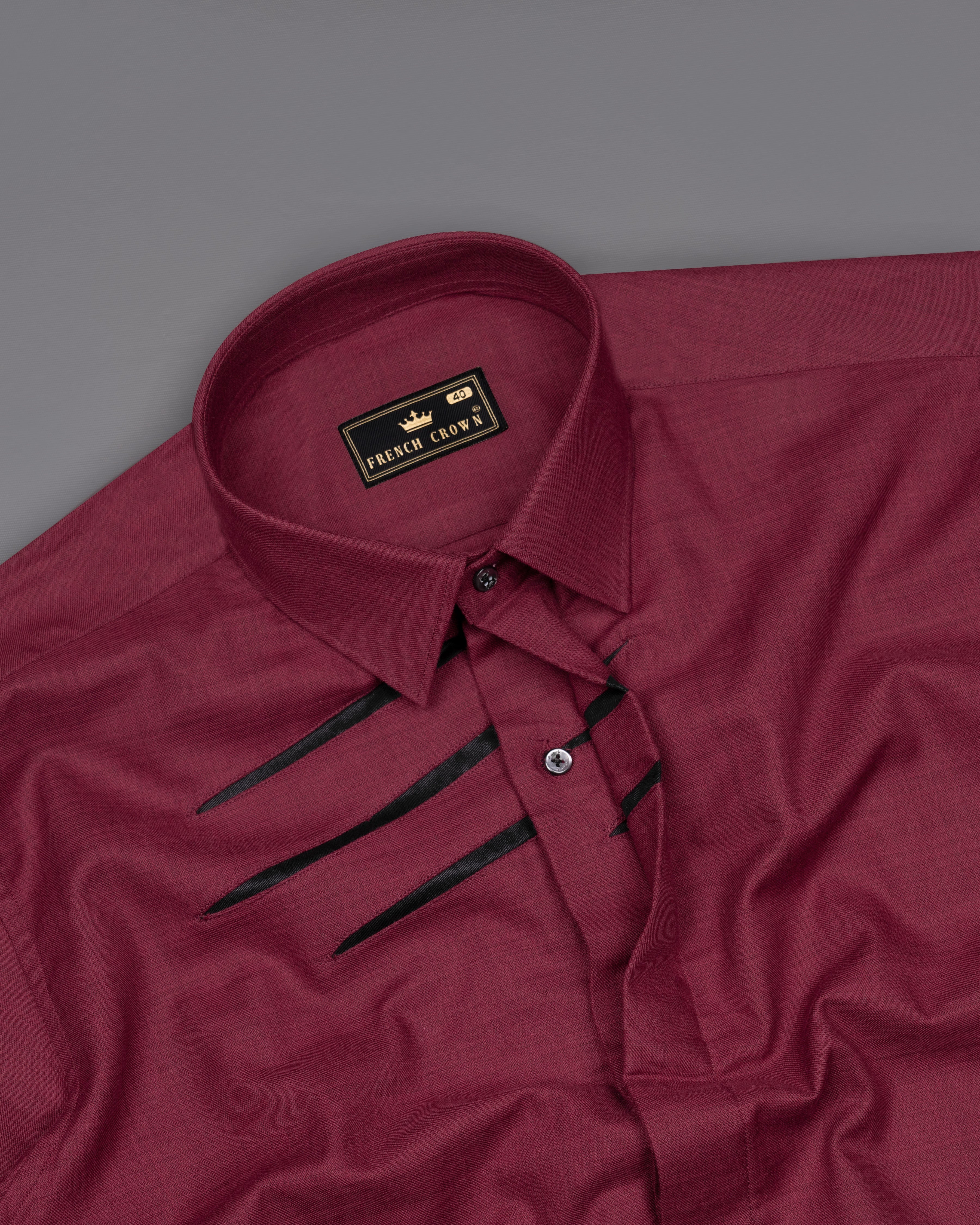 Tawny Port Maroon with Three Black Stripes Twill Premium Cotton Designer Shirt 9538-BLK-P241-38, 9538-BLK-P241-H-38, 9538-BLK-P241-39, 9538-BLK-P241-H-39, 9538-BLK-P241-40, 9538-BLK-P241-H-40, 9538-BLK-P241-42, 9538-BLK-P241-H-42, 9538-BLK-P241-44, 9538-BLK-P241-H-44, 9538-BLK-P241-46, 9538-BLK-P241-H-46, 9538-BLK-P241-48, 9538-BLK-P241-H-48, 9538-BLK-P241-50, 9538-BLK-P241-H-50, 9538-BLK-P241-52, 9538-BLK-P241-H-52