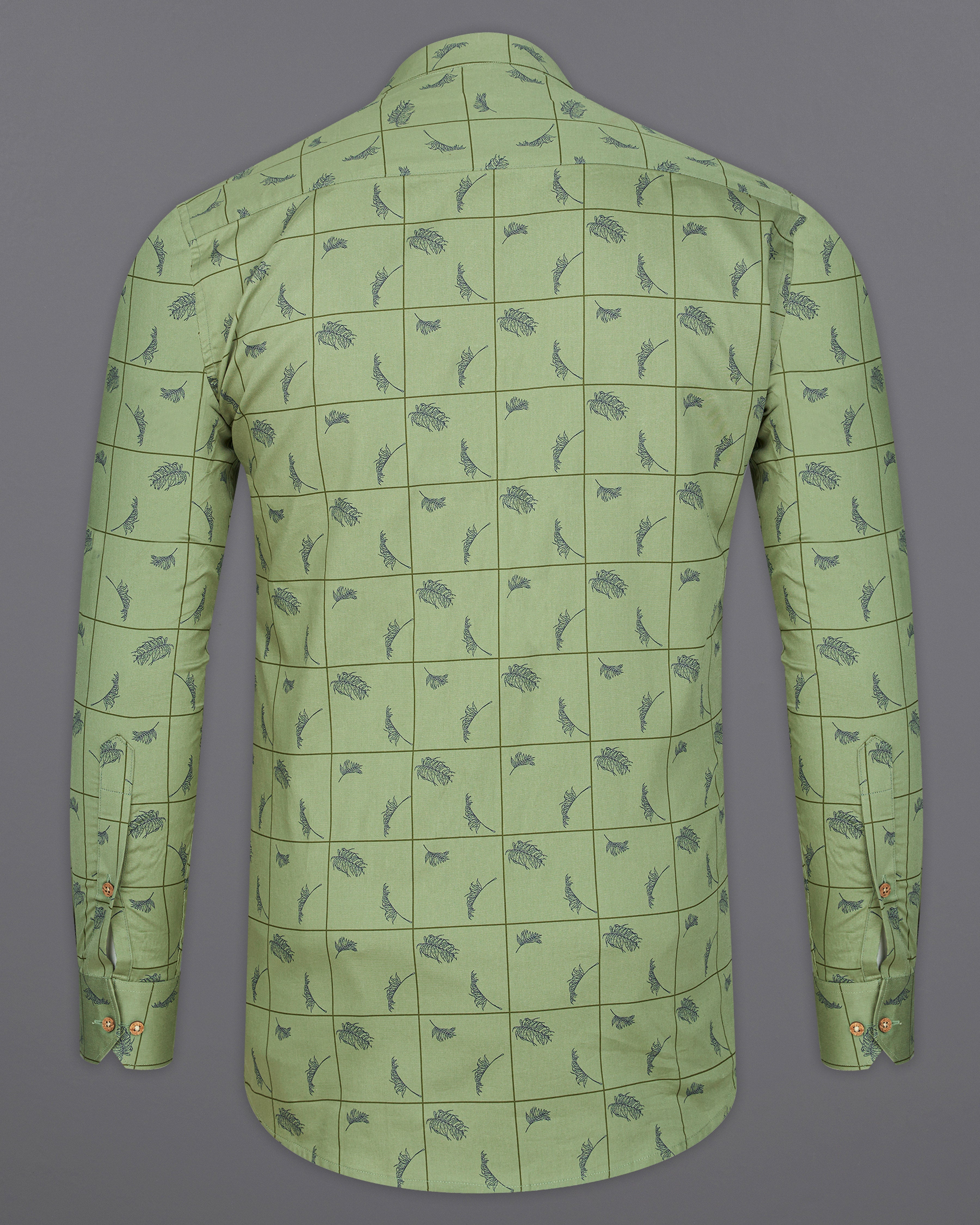 Olivine Green Windowpane with Feather Printed Super Soft Premium Cotton Kurta Shirt 9541-KS-38, 9541-KS-H-38, 9541-KS-39, 9541-KS-H-39, 9541-KS-40, 9541-KS-H-40, 9541-KS-42, 9541-KS-H-42, 9541-KS-44, 9541-KS-H-44, 9541-KS-46, 9541-KS-H-46, 9541-KS-48, 9541-KS-H-48, 9541-KS-50, 9541-KS-H-50, 9541-KS-52, 9541-KS-H-52