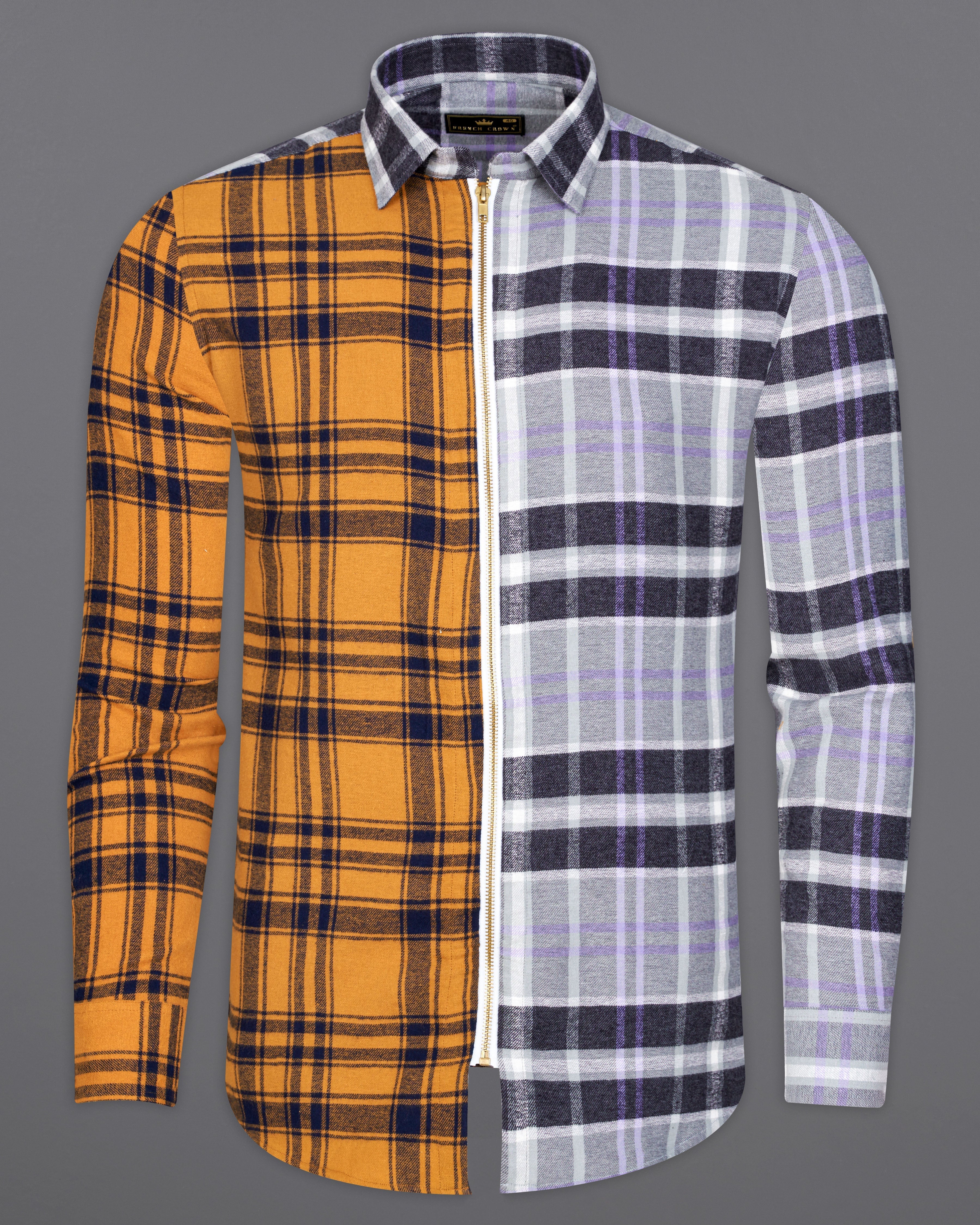 Cadmium Brown with Aluminium Gray Plaid Flannel Designer Overshirt 9547-ZP-OS-P424-38, 9547-ZP-OS-P424-H-38, 9547-ZP-OS-P424-39, 9547-ZP-OS-P424-H-39, 9547-ZP-OS-P424-40, 9547-ZP-OS-P424-H-40, 9547-ZP-OS-P424-42, 9547-ZP-OS-P424-H-42, 9547-ZP-OS-P424-44, 9547-ZP-OS-P424-H-44, 9547-ZP-OS-P424-46, 9547-ZP-OS-P424-H-46, 9547-ZP-OS-P424-48, 9547-ZP-OS-P424-H-48, 9547-ZP-OS-P424-50, 9547-ZP-OS-P424-H-50, 9547-ZP-OS-P424-52, 9547-ZP-OS-P424-H-52