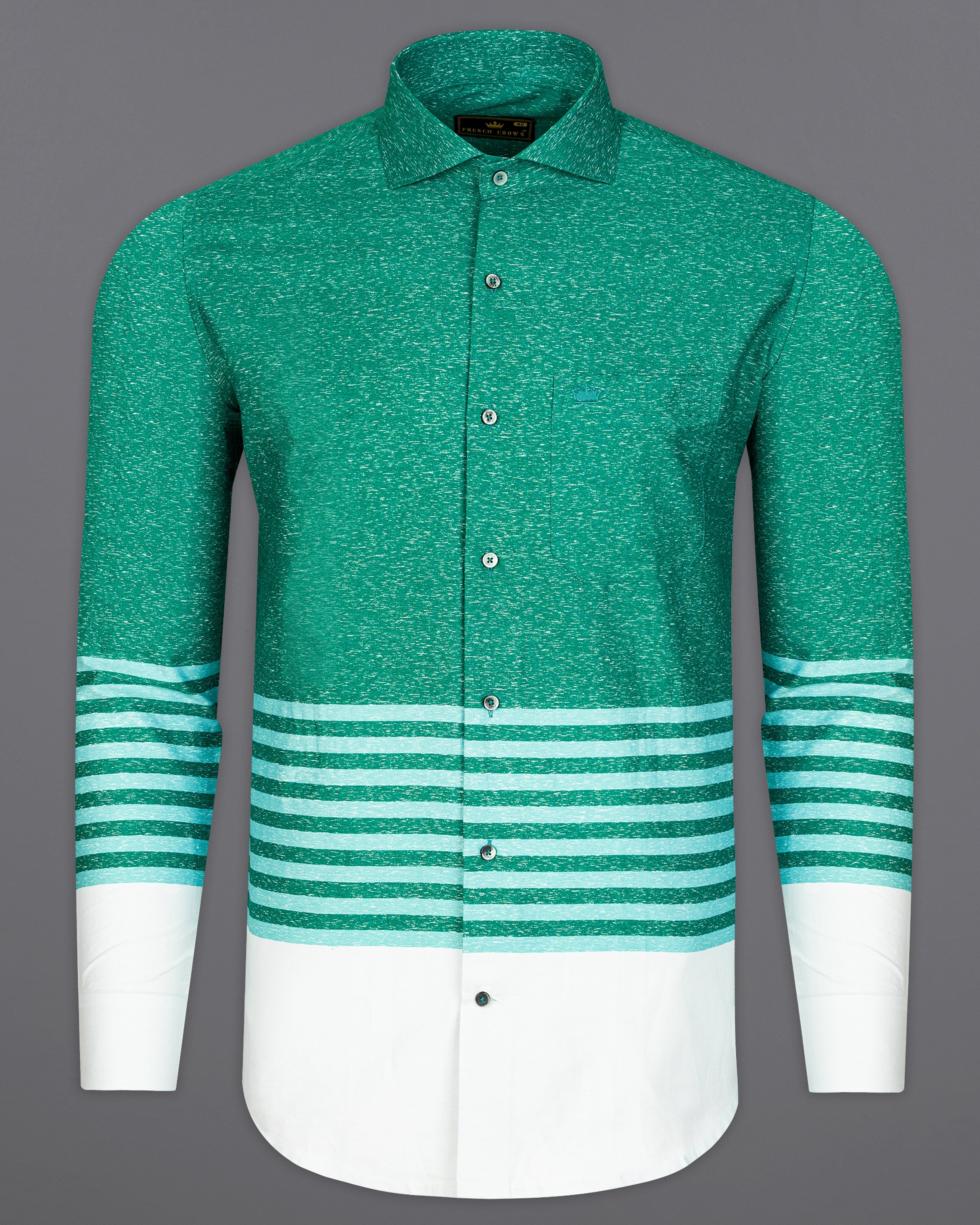 Tropical Green with White and Riptide Blue Striped Royal Oxford Designer Shirt 9554-CA-GR-38, 9554-CA-GR-H-38, 9554-CA-GR-39, 9554-CA-GR-H-39, 9554-CA-GR-40, 9554-CA-GR-H-40, 9554-CA-GR-42, 9554-CA-GR-H-42, 9554-CA-GR-44, 9554-CA-GR-H-44, 9554-CA-GR-46, 9554-CA-GR-H-46, 9554-CA-GR-48, 9554-CA-GR-H-48, 9554-CA-GR-50, 9554-CA-GR-H-50, 9554-CA-GR-52, 9554-CA-GR-H-52