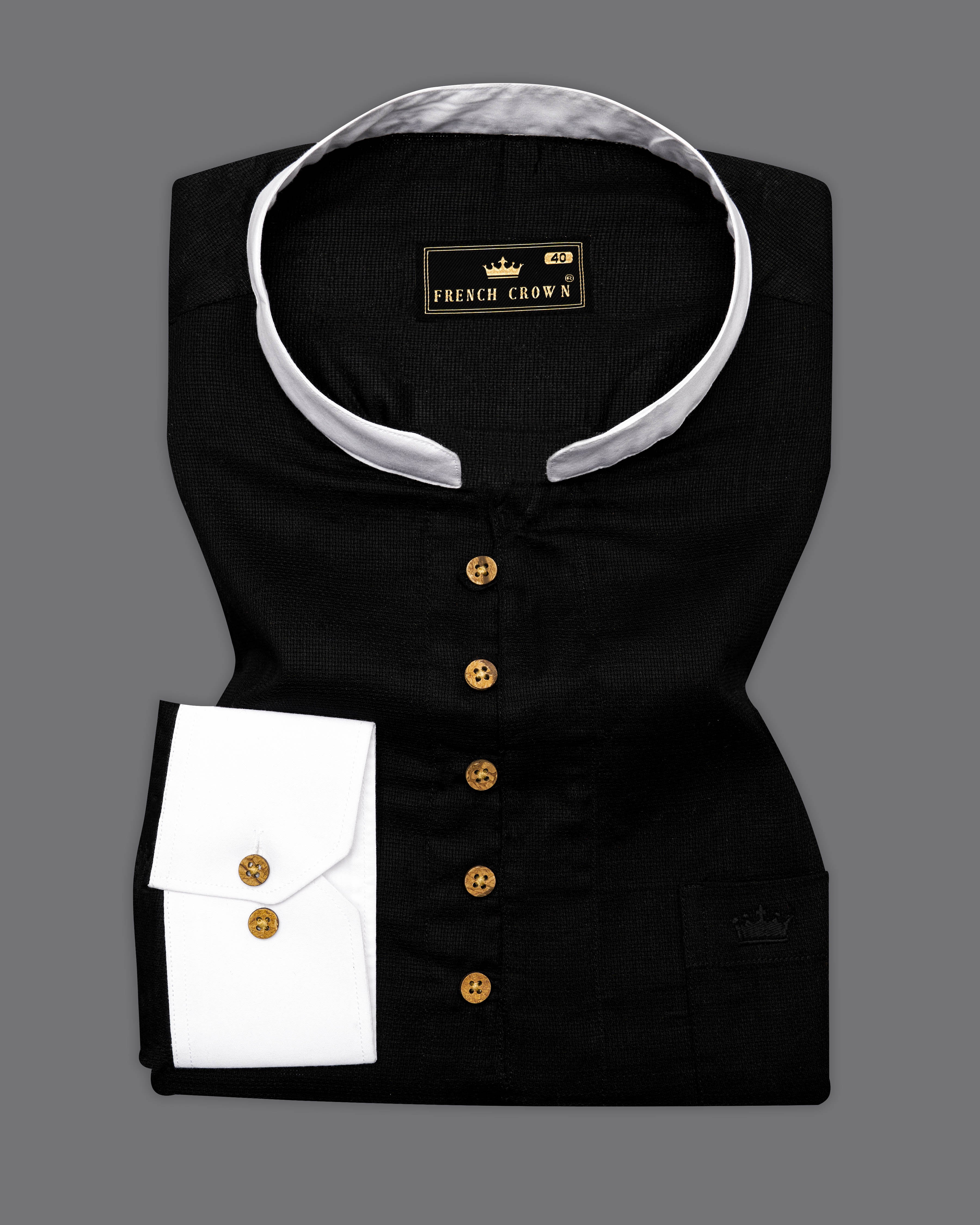 Jade Black with White Collar and Cuffs Dobby Textured Kurta Shirt 9598-WCC-KS-38,9598-WCC-KS-H-38,9598-WCC-KS-39,9598-WCC-KS-H-39,9598-WCC-KS-40,9598-WCC-KS-H-40,9598-WCC-KS-42,9598-WCC-KS-H-42,9598-WCC-KS-44,9598-WCC-KS-H-44,9598-WCC-KS-46,9598-WCC-KS-H-46,9598-WCC-KS-48,9598-WCC-KS-H-48,9598-WCC-KS-50,9598-WCC-KS-H-50,9598-WCC-KS-52,9598-WCC-KS-H-52