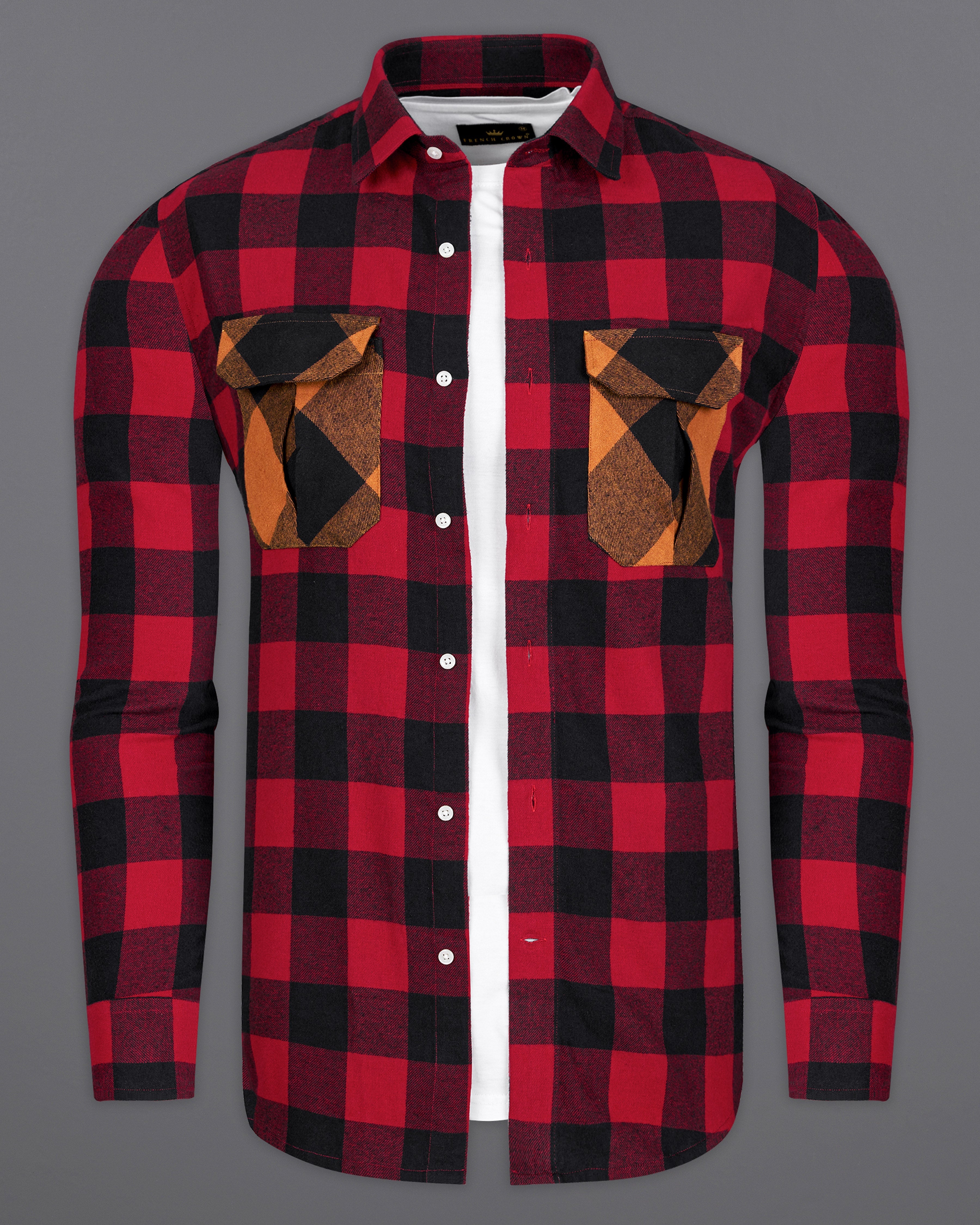 Shiraz Red and Black Checked Flannel Designer OverShirt 9600-OS-FP-38,9600-OS-FP-H-38,9600-OS-FP-39,9600-OS-FP-H-39,9600-OS-FP-40,9600-OS-FP-H-40,9600-OS-FP-42,9600-OS-FP-H-42,9600-OS-FP-44,9600-OS-FP-H-44,9600-OS-FP-46,9600-OS-FP-H-46,9600-OS-FP-48,9600-OS-FP-H-48,9600-OS-FP-50,9600-OS-FP-H-50,9600-OS-FP-52,9600-OS-FP-H-52