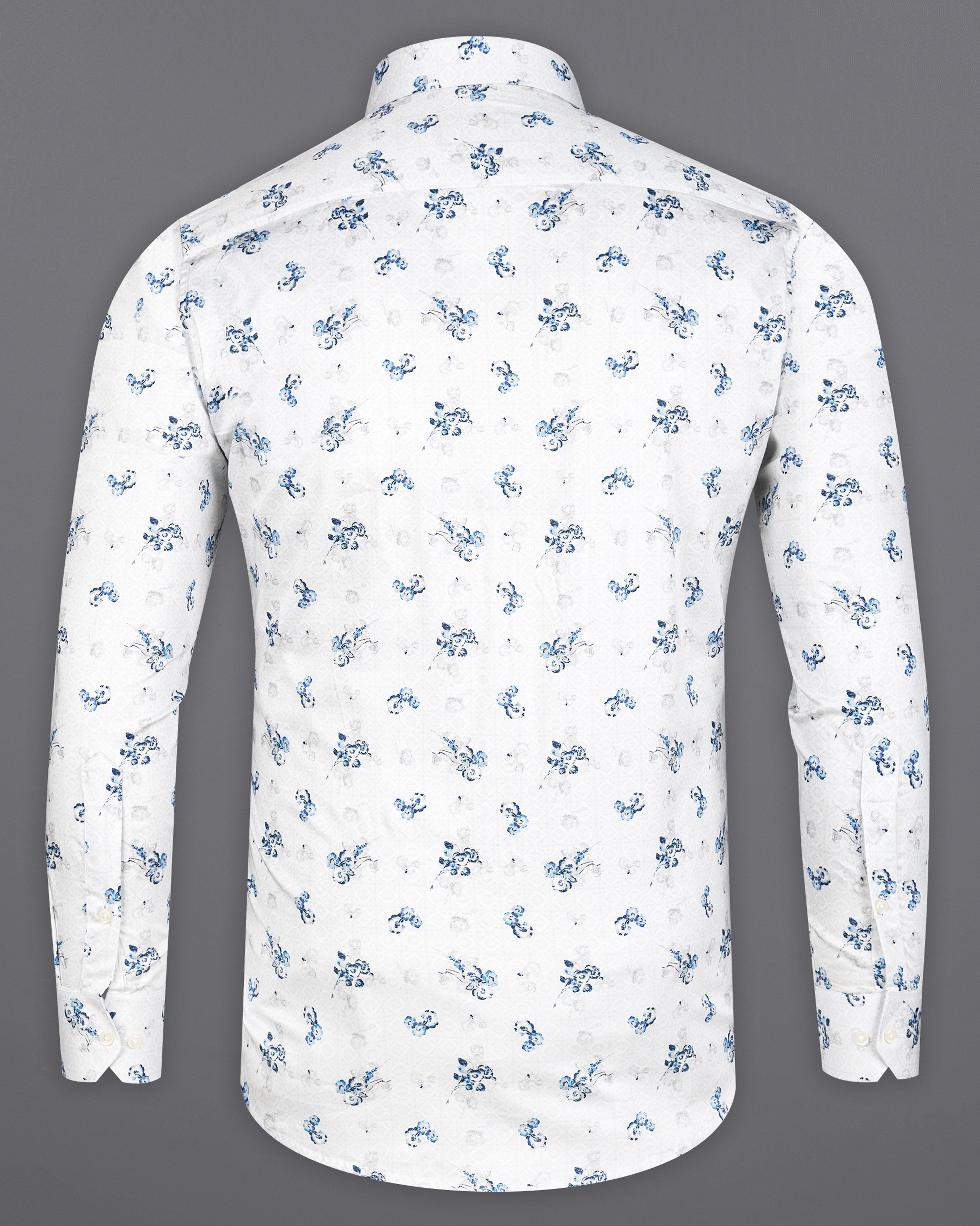 Bright White Ditsy Printed Super Soft Premium Cotton Shirt 9606-38,9606-H-38,9606-39,9606-H-39,9606-40,9606-H-40,9606-42,9606-H-42,9606-44,9606-H-44,9606-46,9606-H-46,9606-48,9606-H-48,9606-50,9606-H-50,9606-52,9606-H-52