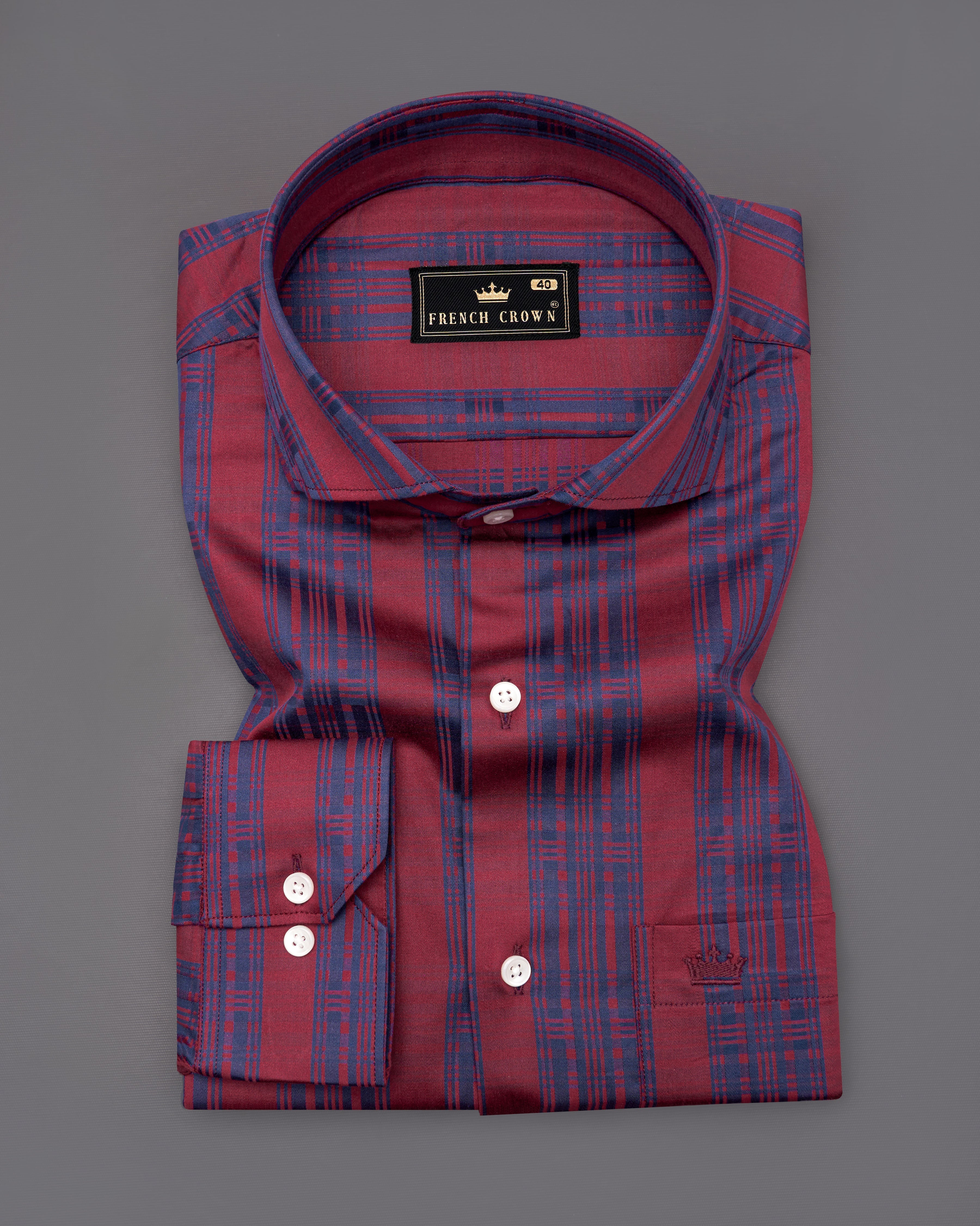 Auburn Red with Fiord Blue Jacquard Textured Giza Cotton Shirt 9611-CA-38,9611-CA-H-38,9611-CA-39,9611-CA-H-39,9611-CA-40,9611-CA-H-40,9611-CA-42,9611-CA-H-42,9611-CA-44,9611-CA-H-44,9611-CA-46,9611-CA-H-46,9611-CA-48,9611-CA-H-48,9611-CA-50,9611-CA-H-50,9611-CA-52,9611-CA-H-52