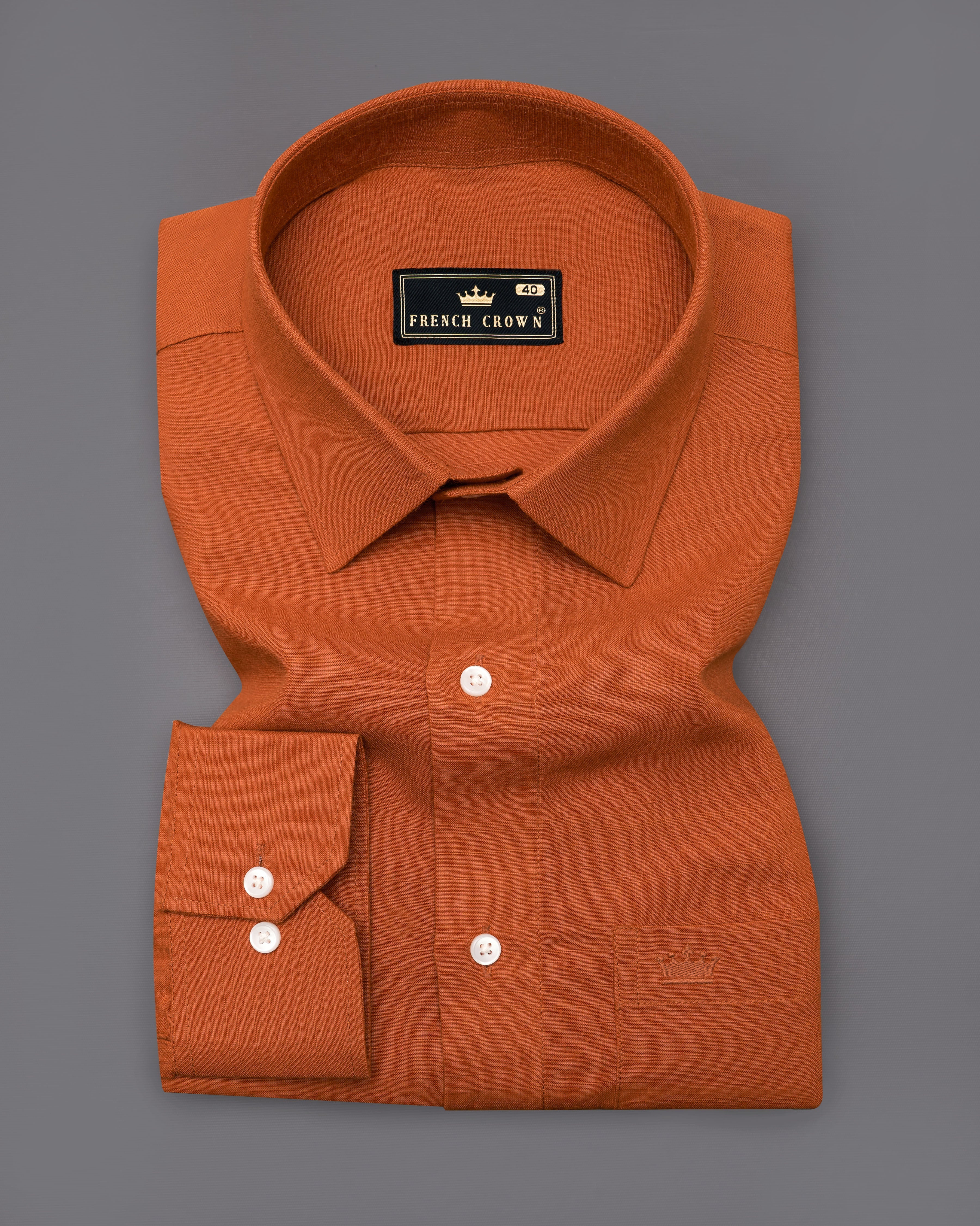 Sienna Brown Luxurious Linen Shirt 9617-38,9617-H-38,9617-39,9617-H-39,9617-40,9617-H-40,9617-42,9617-H-42,9617-44,9617-H-44,9617-46,9617-H-46,9617-48,9617-H-48,9617-50,9617-H-50,9617-52,9617-H-52