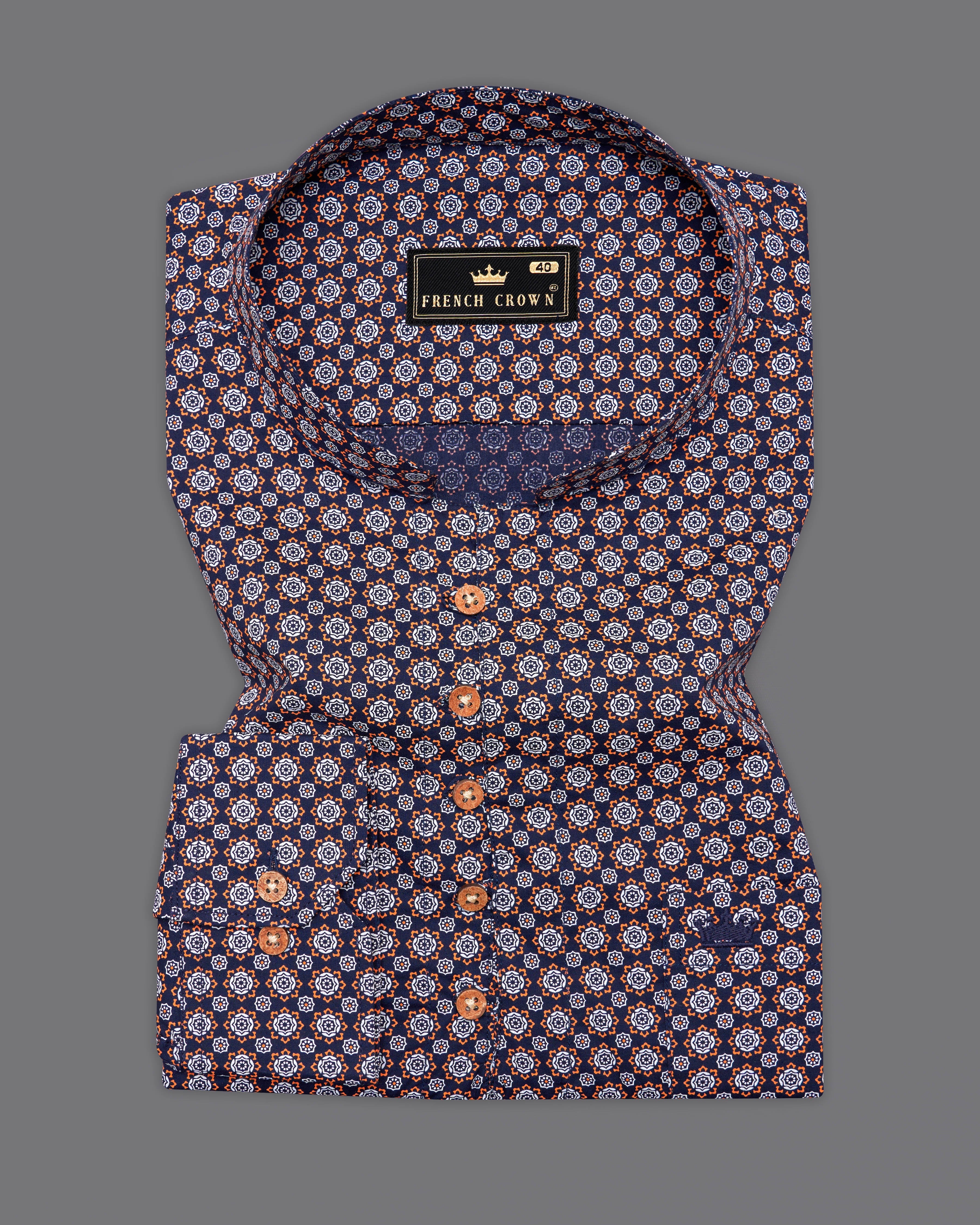 Haiti Navy Blue and Cadmium Orange Printed Royal Oxford Kurta Shirt 9620-KS-38,9620-KS-H-38,9620-KS-39,9620-KS-H-39,9620-KS-40,9620-KS-H-40,9620-KS-42,9620-KS-H-42,9620-KS-44,9620-KS-H-44,9620-KS-46,9620-KS-H-46,9620-KS-48,9620-KS-H-48,9620-KS-50,9620-KS-H-50,9620-KS-52,9620-KS-H-52