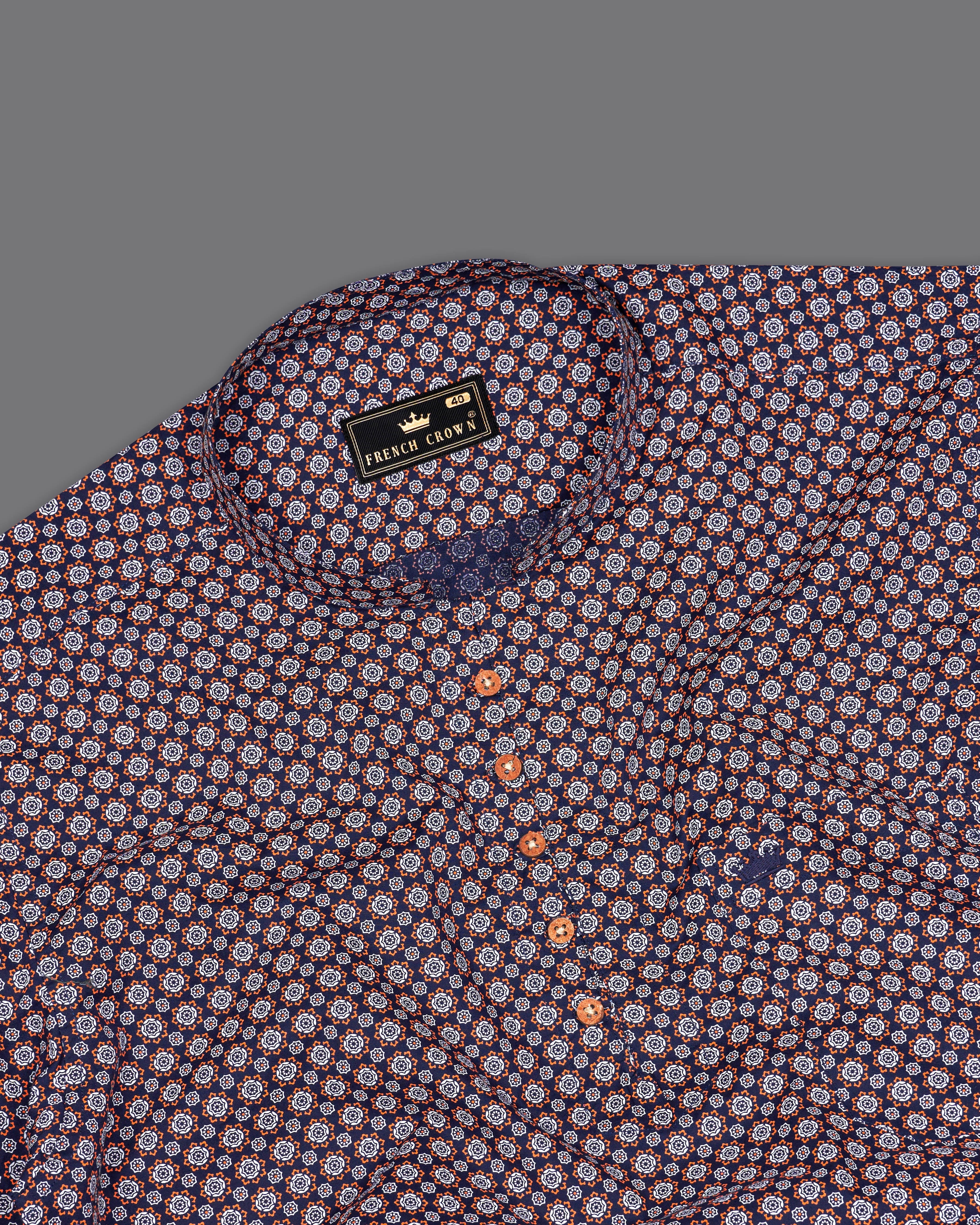 Haiti Navy Blue and Cadmium Orange Printed Royal Oxford Kurta Shirt 9620-KS-38,9620-KS-H-38,9620-KS-39,9620-KS-H-39,9620-KS-40,9620-KS-H-40,9620-KS-42,9620-KS-H-42,9620-KS-44,9620-KS-H-44,9620-KS-46,9620-KS-H-46,9620-KS-48,9620-KS-H-48,9620-KS-50,9620-KS-H-50,9620-KS-52,9620-KS-H-52