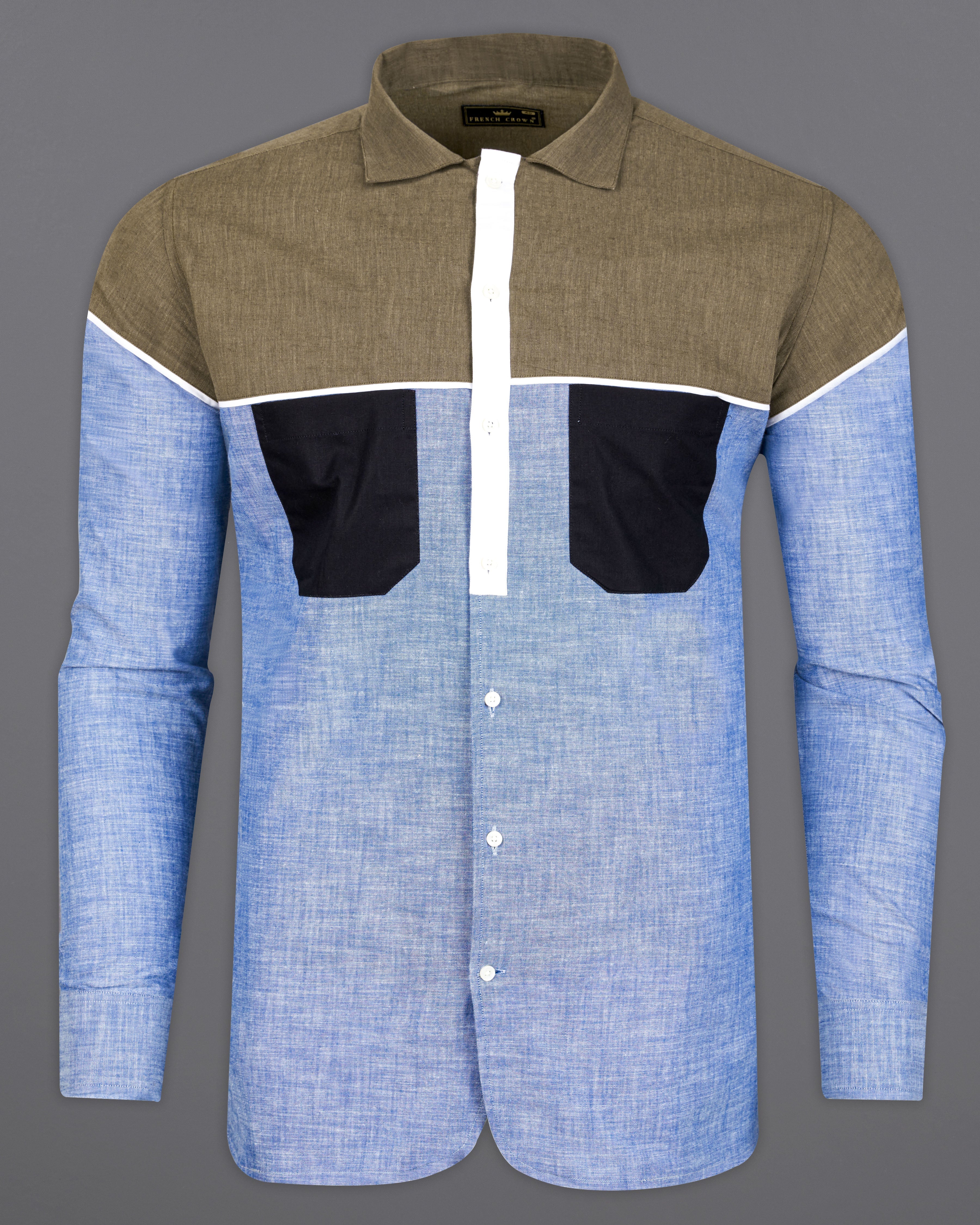 Carolina Blue with Brown and Black Luxurious Linen Designer Shirt 9625-CA-P231-38,9625-CA-P231-H-38,9625-CA-P231-39,9625-CA-P231-H-39,9625-CA-P231-40,9625-CA-P231-H-40,9625-CA-P231-42,9625-CA-P231-H-42,9625-CA-P231-44,9625-CA-P231-H-44,9625-CA-P231-46,9625-CA-P231-H-46,9625-CA-P231-48,9625-CA-P231-H-48,9625-CA-P231-50,9625-CA-P231-H-50,9625-CA-P231-52,9625-CA-P231-H-52