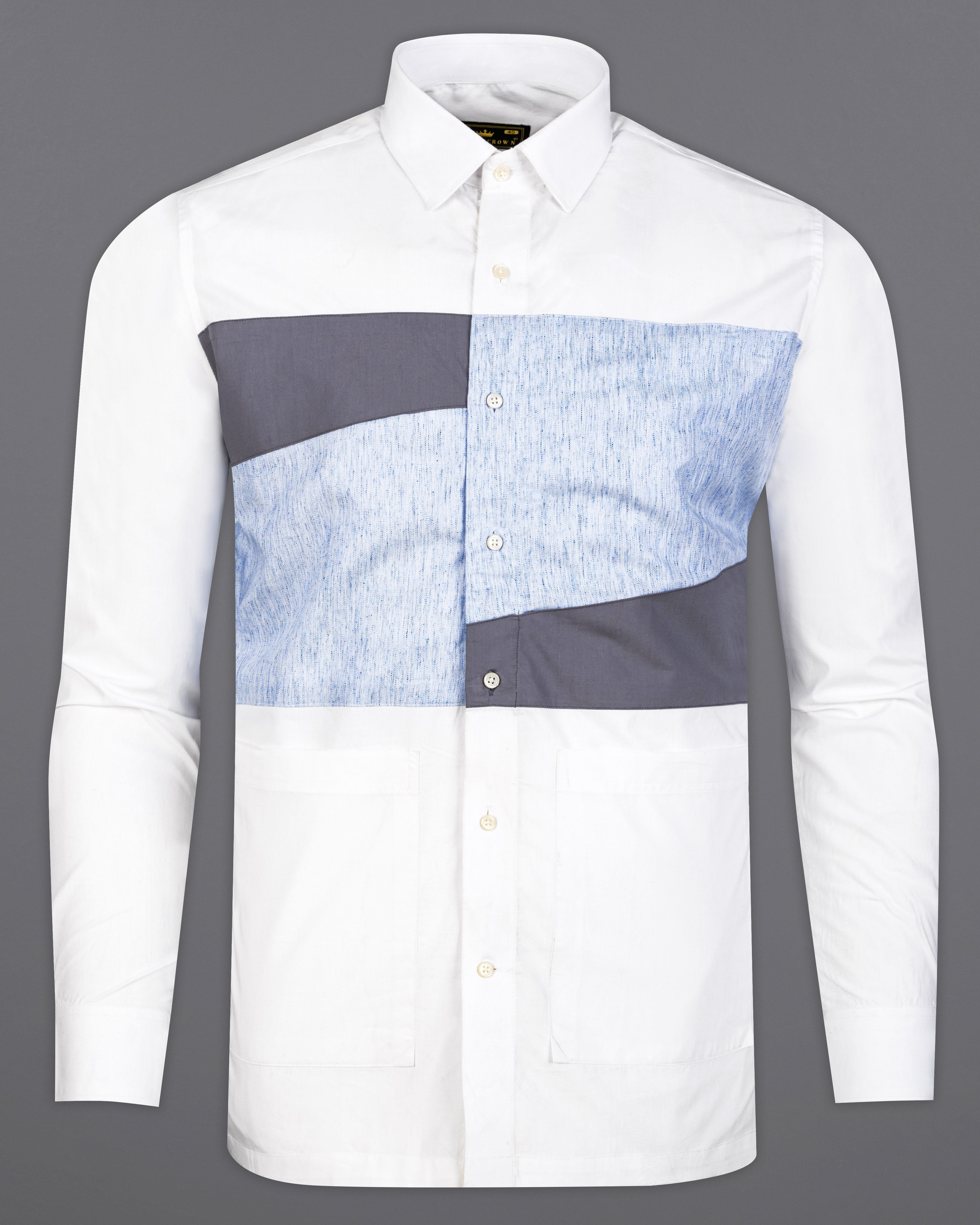 Bright White with Shuttle Gray and Tropical Blue Premium Cotton Designer Shirt 9633-P293-38,9633-P293-H-38,9633-P293-39,9633-P293-H-39,9633-P293-40,9633-P293-H-40,9633-P293-42,9633-P293-H-42,9633-P293-44,9633-P293-H-44,9633-P293-46,9633-P293-H-46,9633-P293-48,9633-P293-H-48,9633-P293-50,9633-P293-H-50,9633-P293-52,9633-P293-H-52