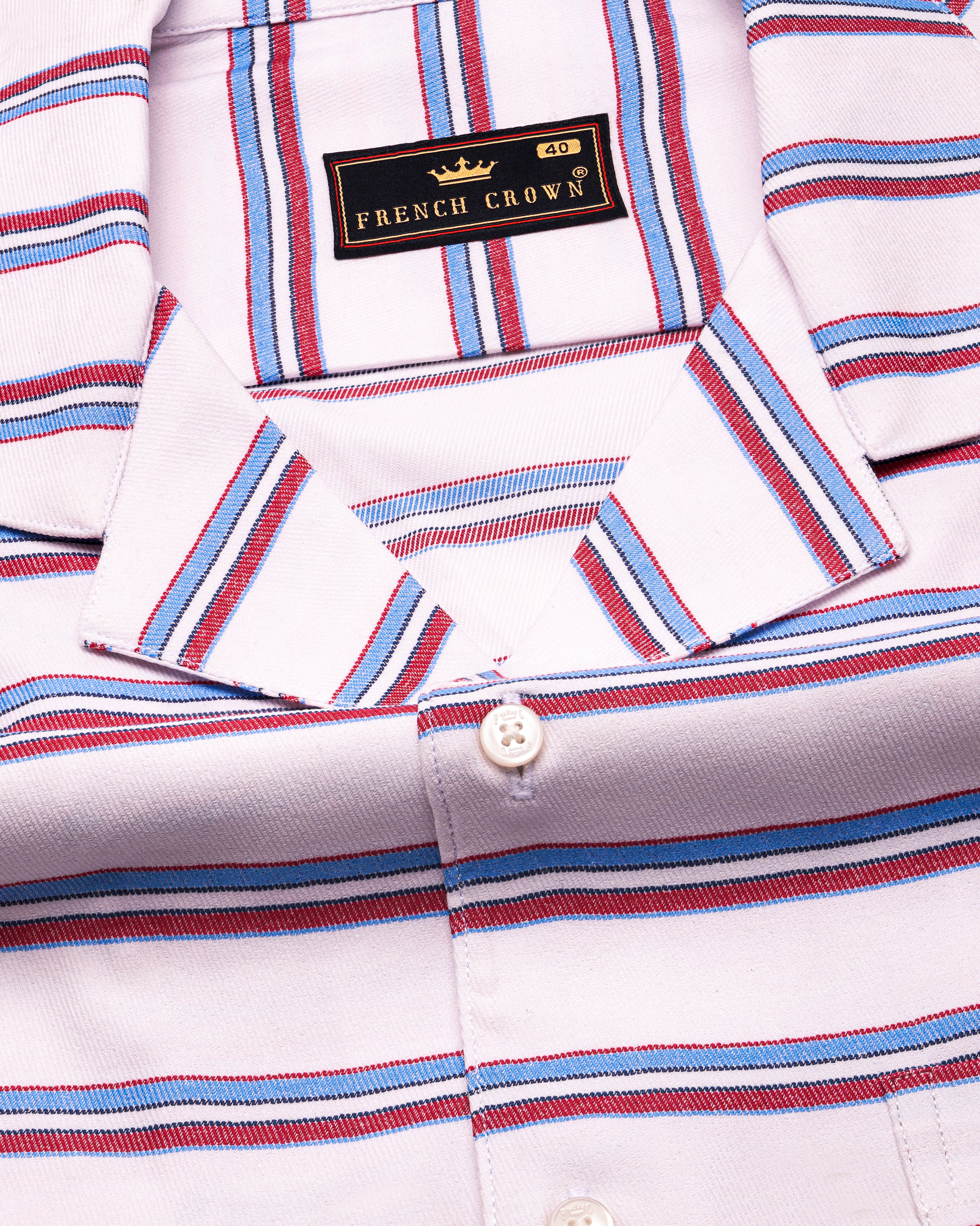 Bright White Multicolour Twill Striped Premium Cotton Half Sleeves Shirt 9662-CC-SS-H-38, 9662-CC-SS-H-39, 9662-CC-SS-H-40, 9662-CC-SS-H-42, 9662-CC-SS-H-44, 9662-CC-SS-H-46, 9662-CC-SS-H-48, 9662-CC-SS-H-50, 9662-CC-SS-H-52