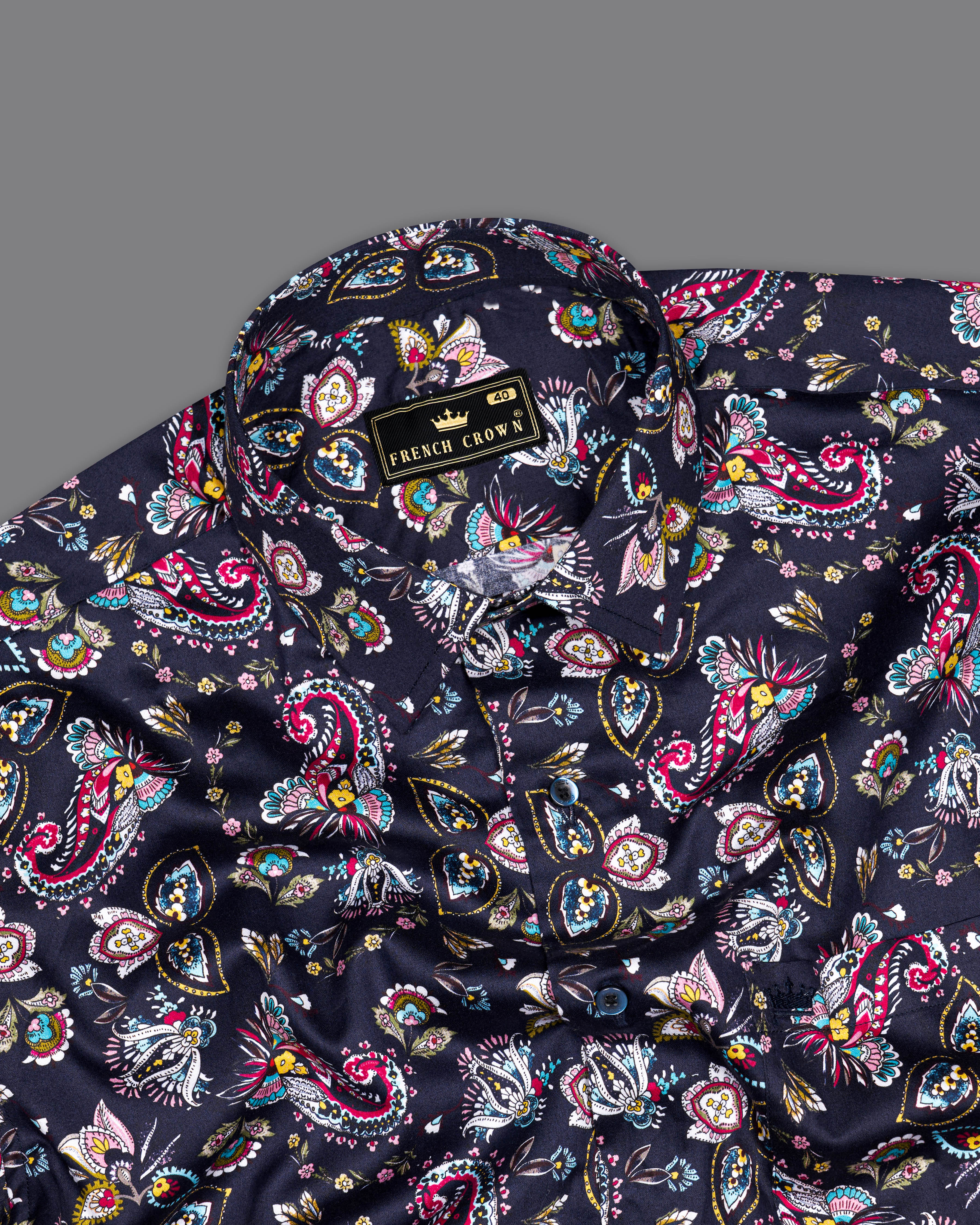 Baltic Navy Blue Multicolour Paisley Printed Super Soft Premium Cotton Shirt 9669-BLE-38, 9669-BLE-H-38, 9669-BLE-39, 9669-BLE-H-39, 9669-BLE-40, 9669-BLE-H-40, 9669-BLE-42, 9669-BLE-H-42, 9669-BLE-44, 9669-BLE-H-44, 9669-BLE-46, 9669-BLE-H-46, 9669-BLE-48, 9669-BLE-H-48, 9669-BLE-50, 9669-BLE-H-50, 9669-BLE-52, 9669-BLE-H-52