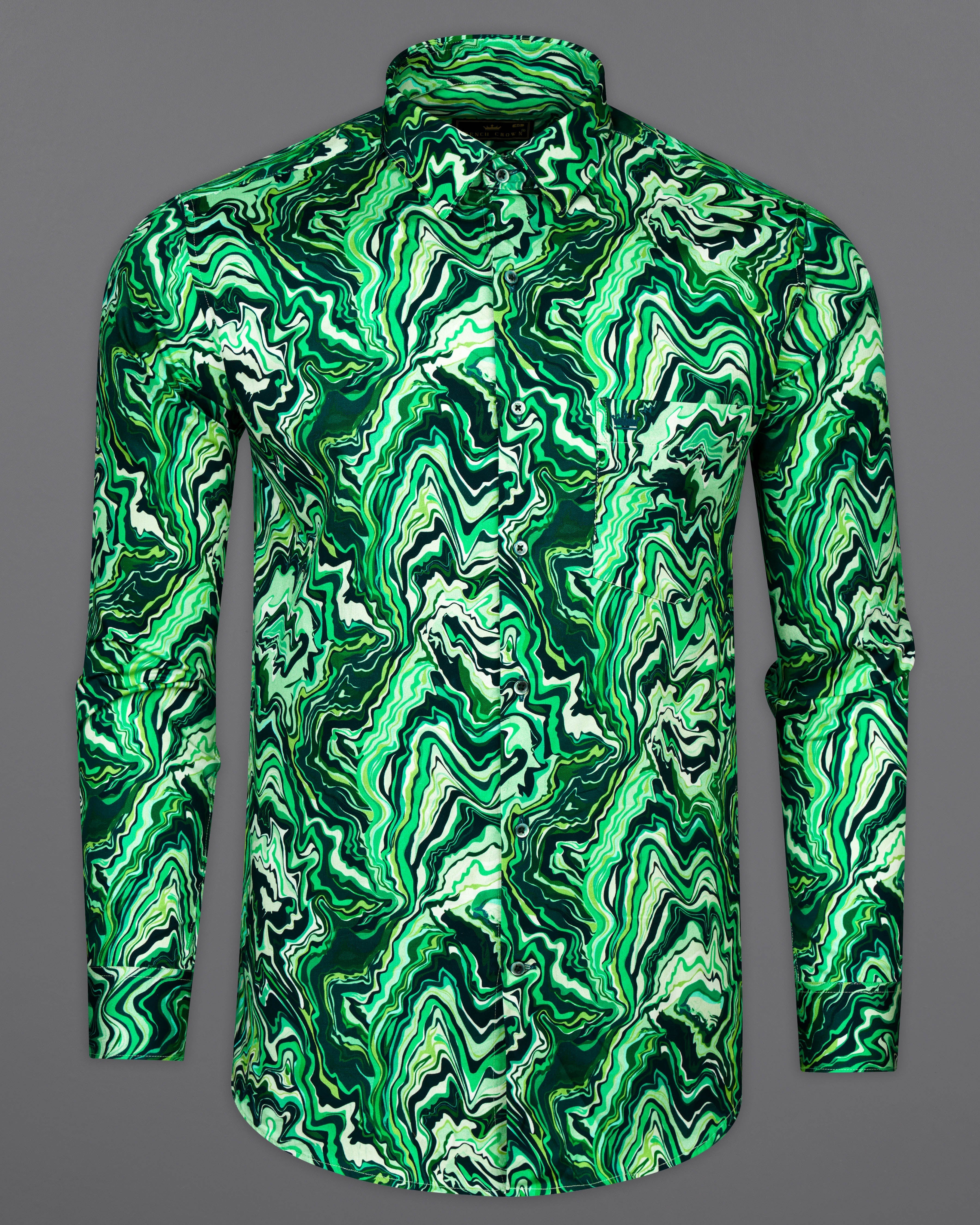 Burnham Green with Seafoam Green Multicolour Printed Super Soft Premium Cotton Shirt 9675-GR-38, 9675-GR-H-38, 9675-GR-39, 9675-GR-H-39, 9675-GR-40, 9675-GR-H-40, 9675-GR-42, 9675-GR-H-42, 9675-GR-44, 9675-GR-H-44, 9675-GR-46, 9675-GR-H-46, 9675-GR-48, 9675-GR-H-48, 9675-GR-50, 9675-GR-H-50, 9675-GR-52, 9675-GR-H-52