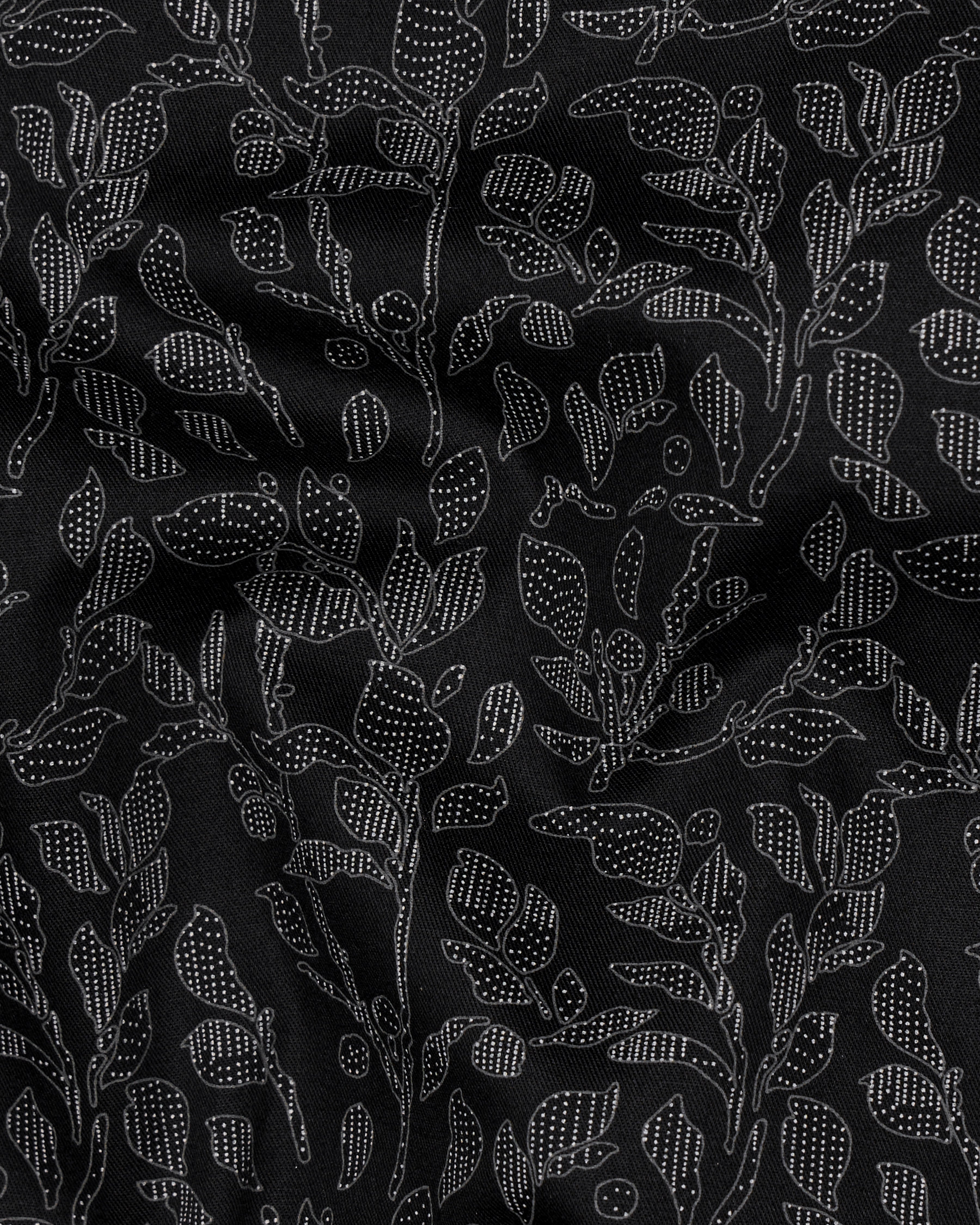 Jade Black with Leaves Printed Super Soft Premium Cotton Shirt 9686-38, 9686-H-38, 9686-39, 9686-H-39, 9686-40, 9686-H-40, 9686-42, 9686-H-42, 9686-44, 9686-H-44, 9686-46, 9686-H-46, 9686-48, 9686-H-48, 9686-50, 9686-H-50, 9686-52, 9686-H-52