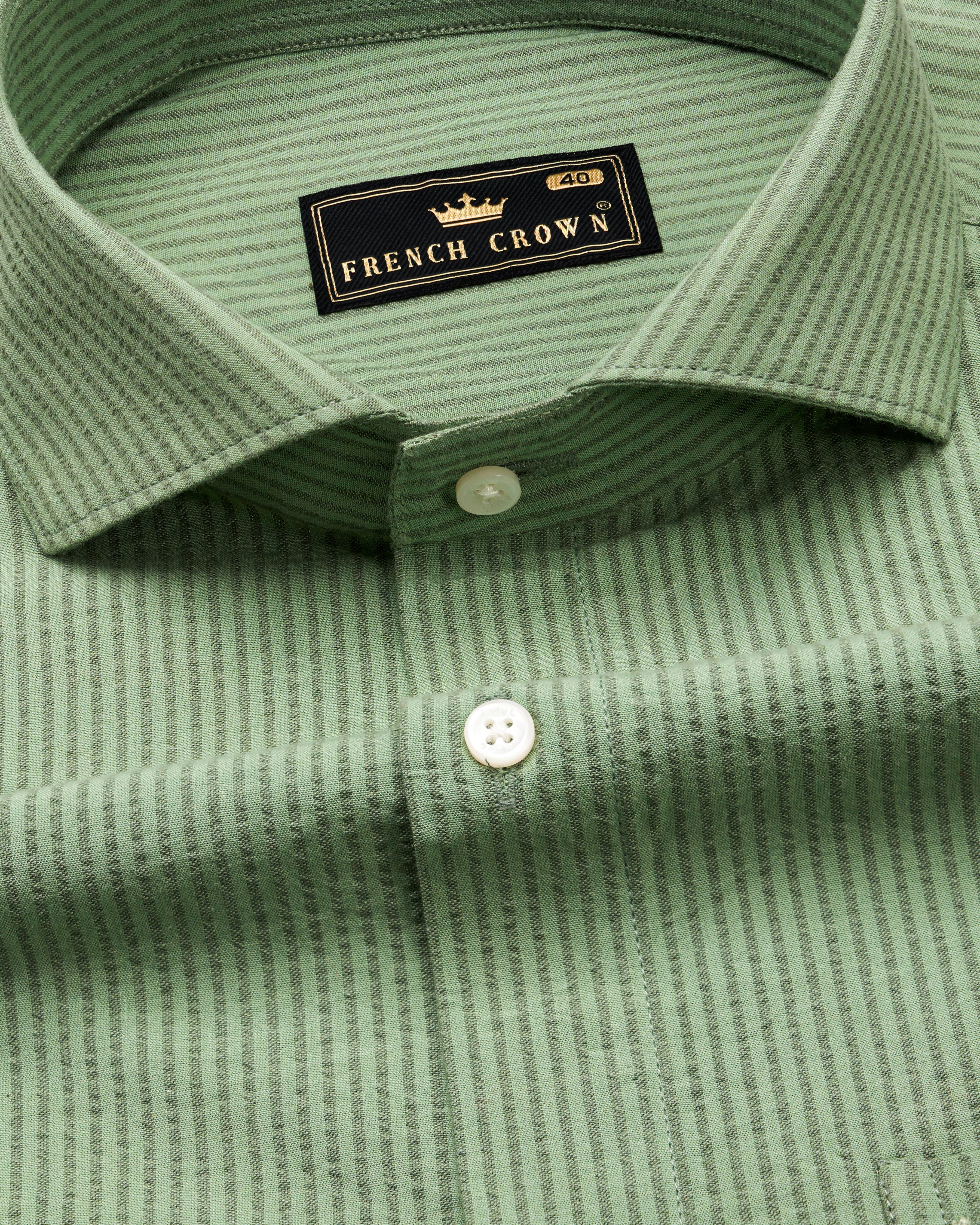 Oxley Green Striped Seersucker Giza Cotton Shirt 9687-CA-38, 9687-CA-H-38, 9687-CA-39, 9687-CA-H-39, 9687-CA-40, 9687-CA-H-40, 9687-CA-42, 9687-CA-H-42, 9687-CA-44, 9687-CA-H-44, 9687-CA-46, 9687-CA-H-46, 9687-CA-48, 9687-CA-H-48, 9687-CA-50, 9687-CA-H-50, 9687-CA-52, 9687-CA-H-52